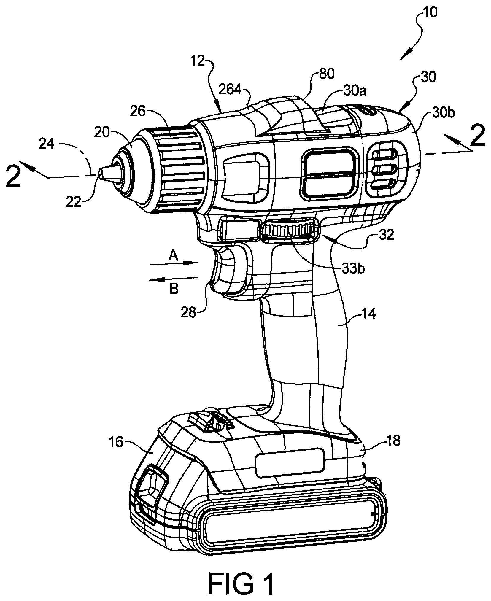 Patent US12318906 Figure 1 – Power tool having multiple operating modes