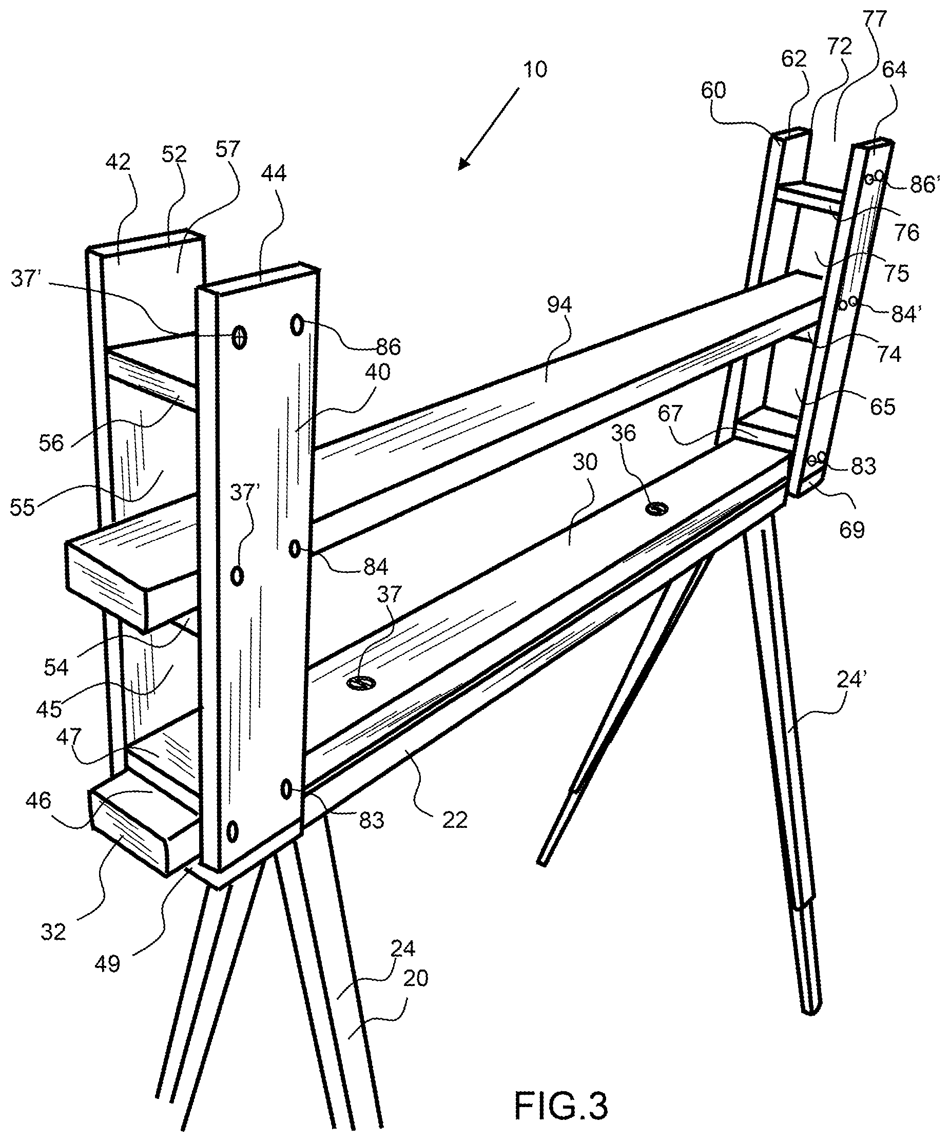 Patent US12318908 Figure 3 – Sawhorse extension rack system