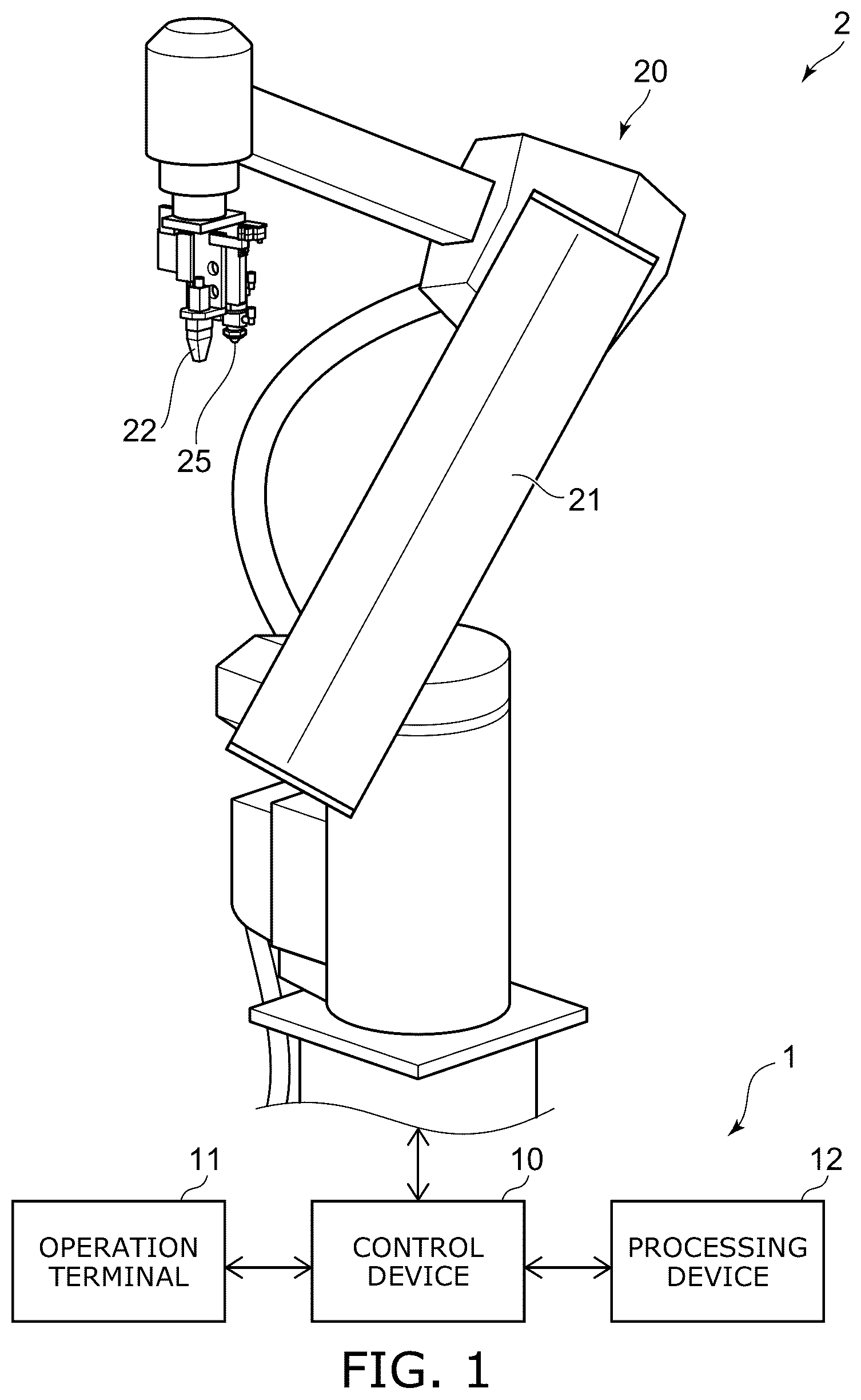 Patent US12318921 Figure 1 – Processing system, robot system, control device, processing method, control method, and storage medium