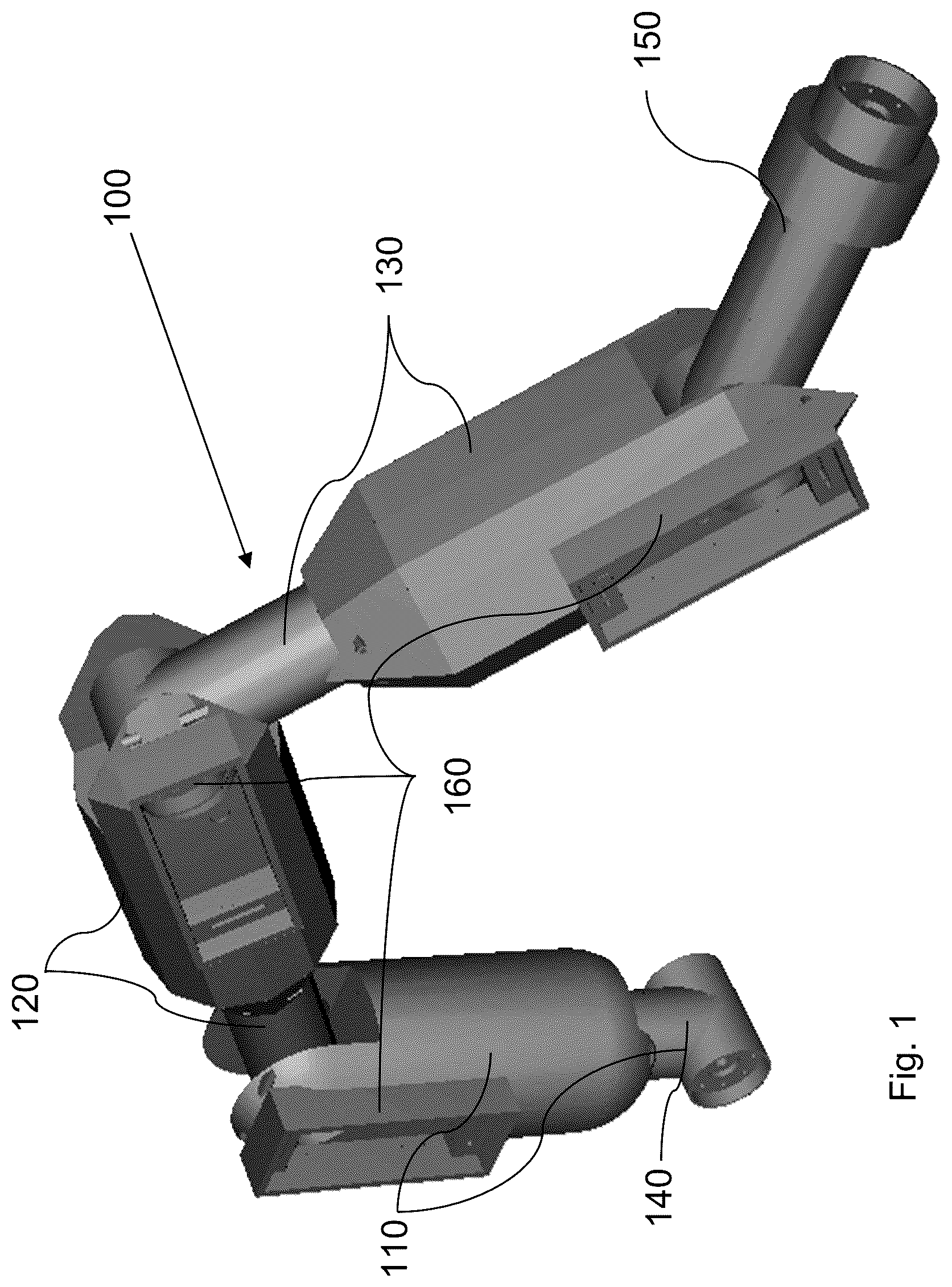 Patent US12318924 Figure 1 – Robotic arm and modularized segment