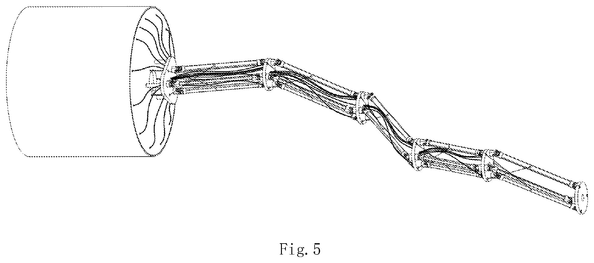 Patent US12318927 Figure 3 – High-accuracy snake arm with large load and long-distance radiation resistance