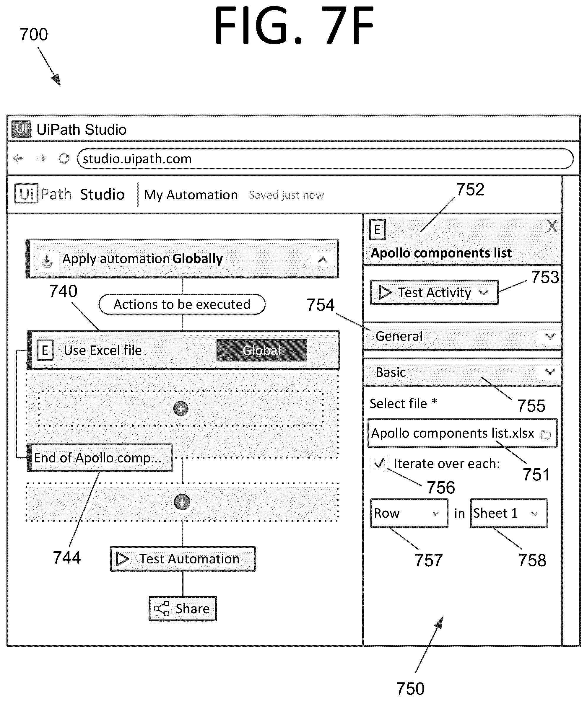 Patent US12318938 Figure 12 – Multi-target libraries, projects, and activities for robotic process automation