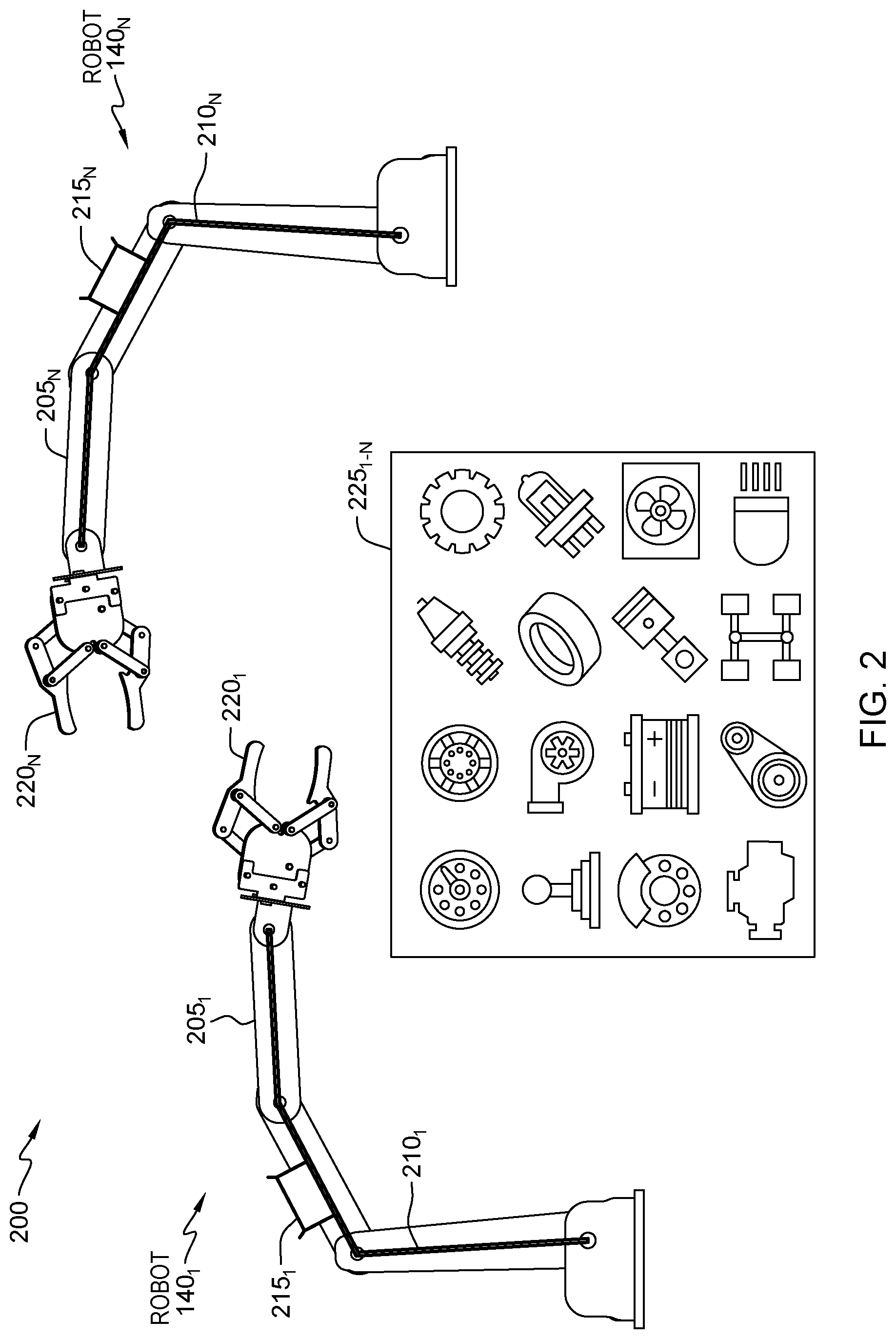 Patent US12318941 Figure 2 – Material movement track to assist robotic arm
