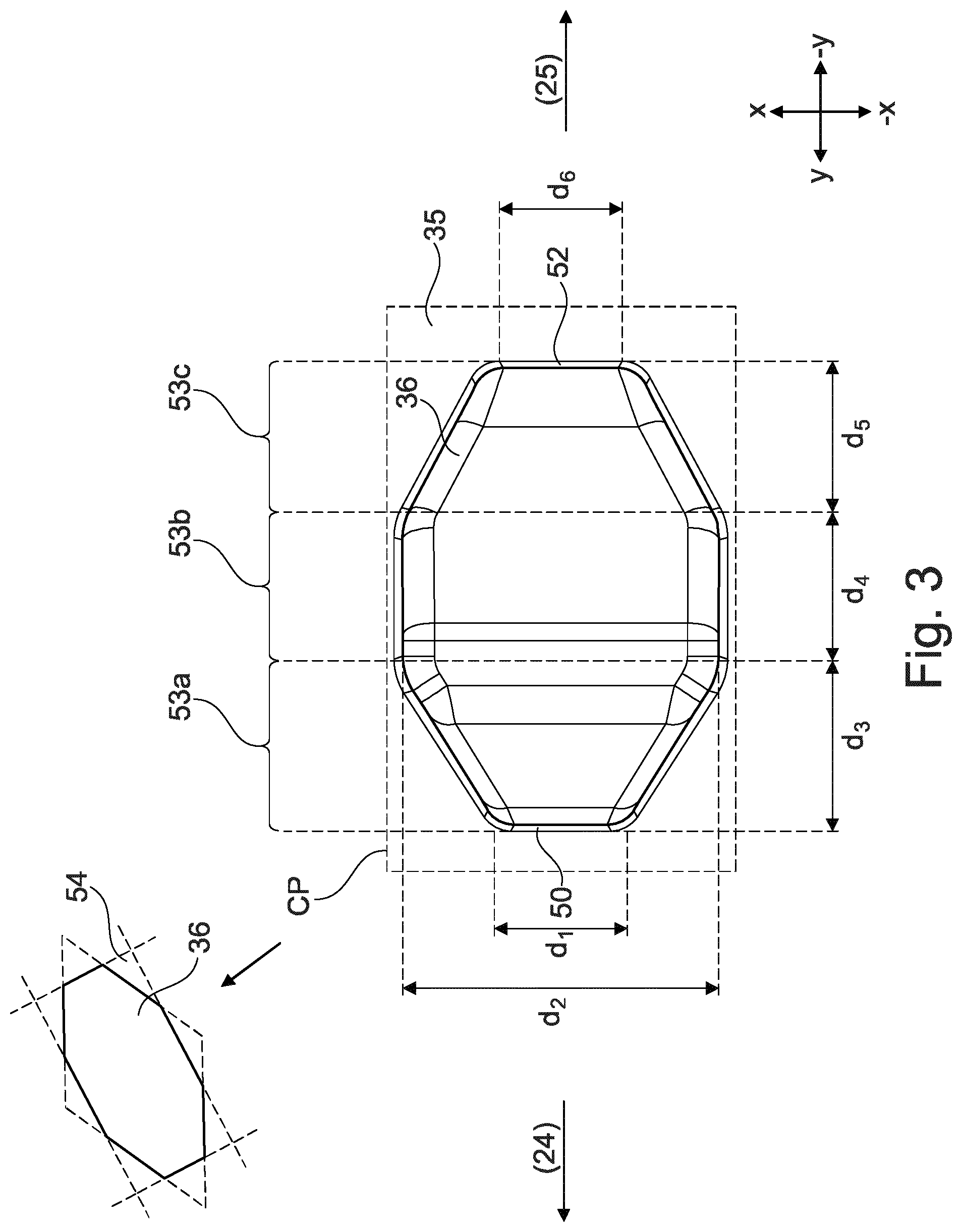 Patent US12318954 Figure 3 – Razor cartridge