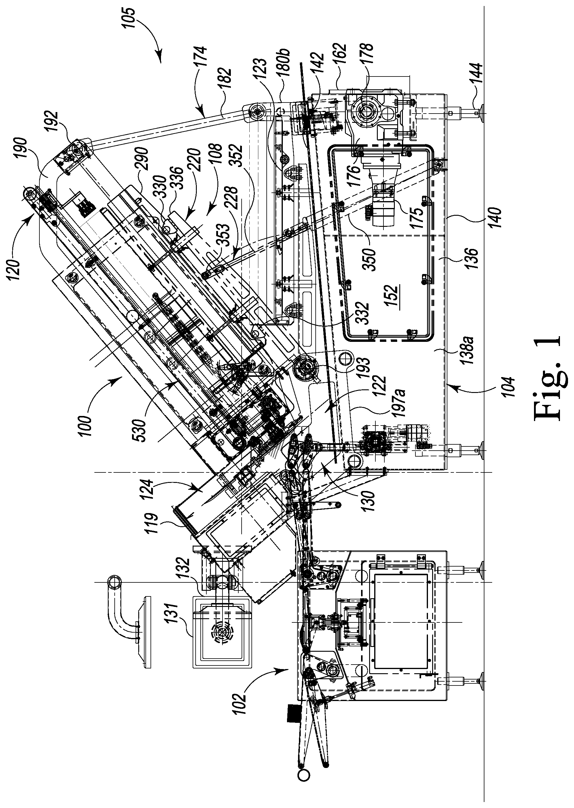 Patent US12318958 Figure 1 – High speed slicing machine