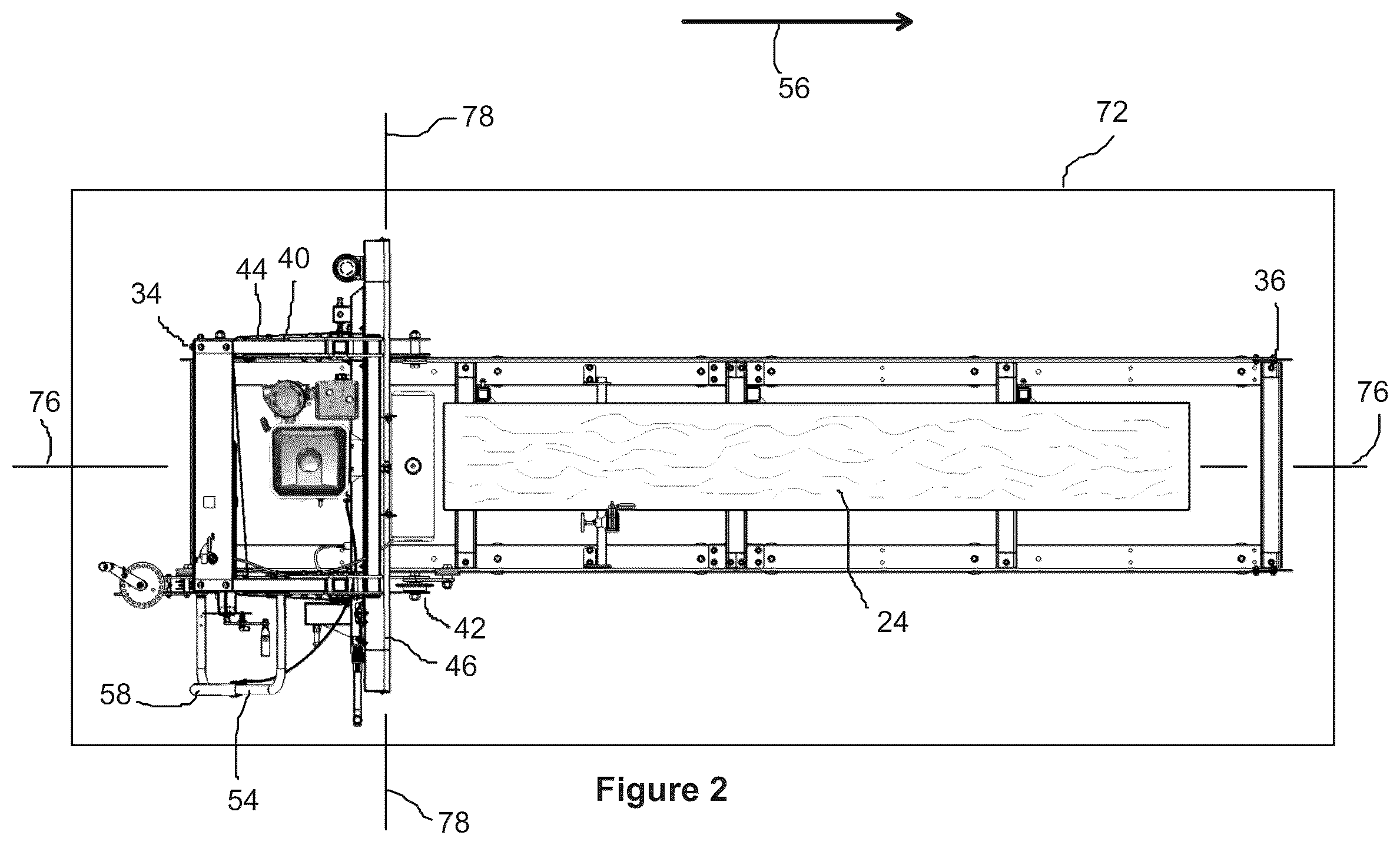 Patent US12318959 Figure 2 – Tiltable carriage assembly and sawmill incorporating same