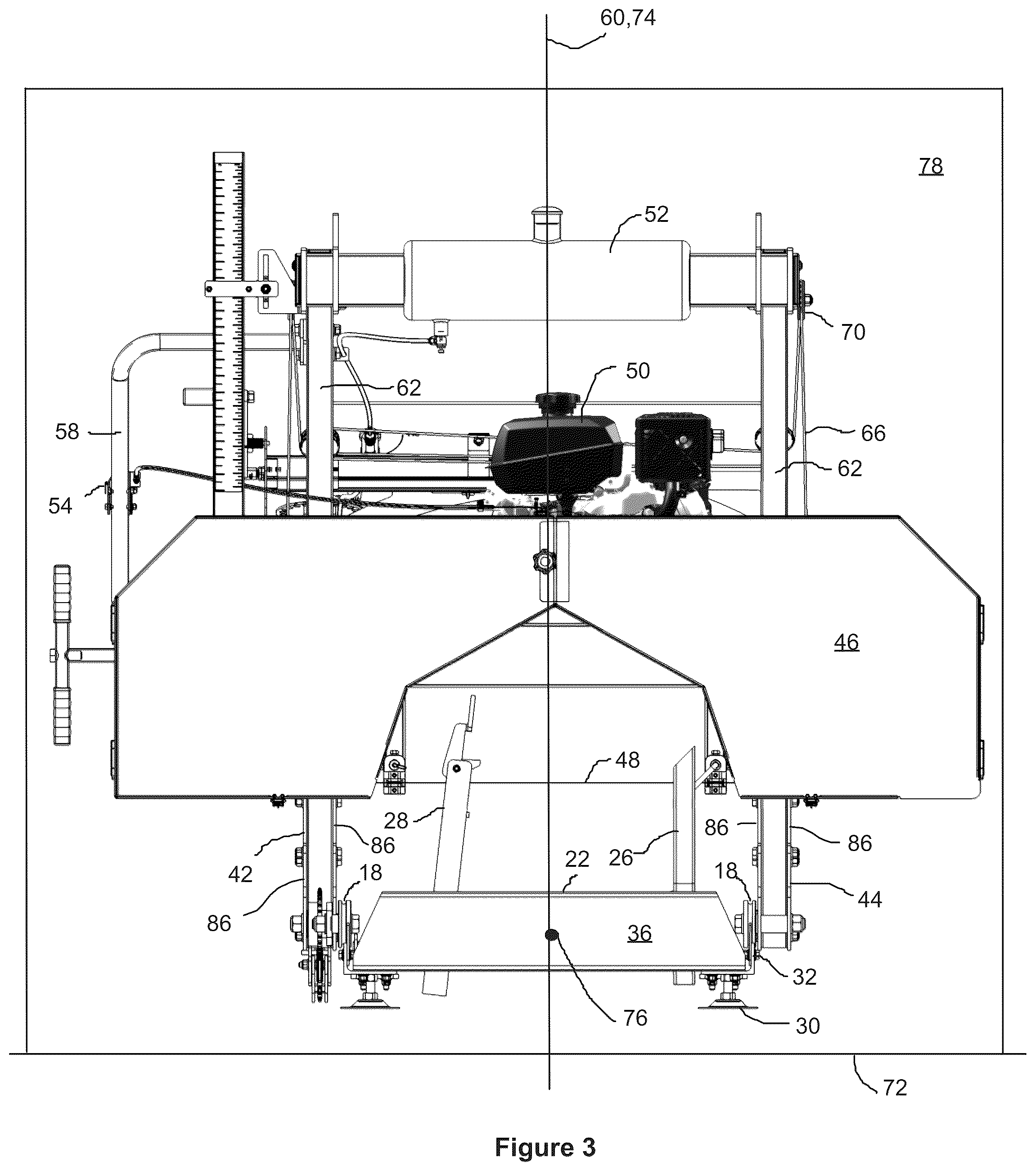 Patent US12318959 Figure 3 – Tiltable carriage assembly and sawmill incorporating same