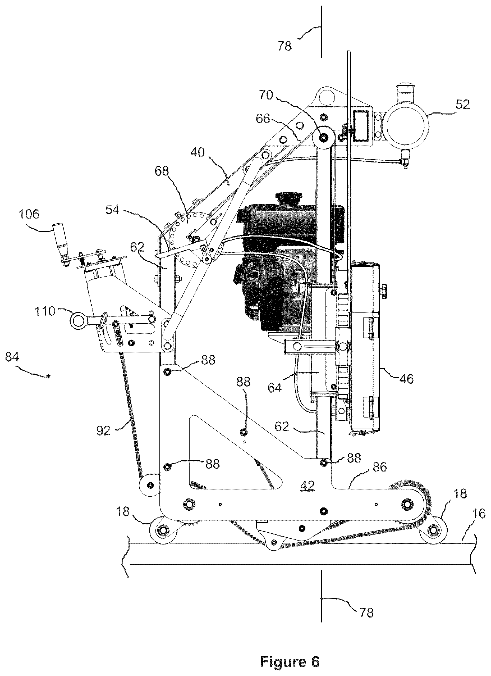 Patent US12318959 Figure 6 – Tiltable carriage assembly and sawmill incorporating same