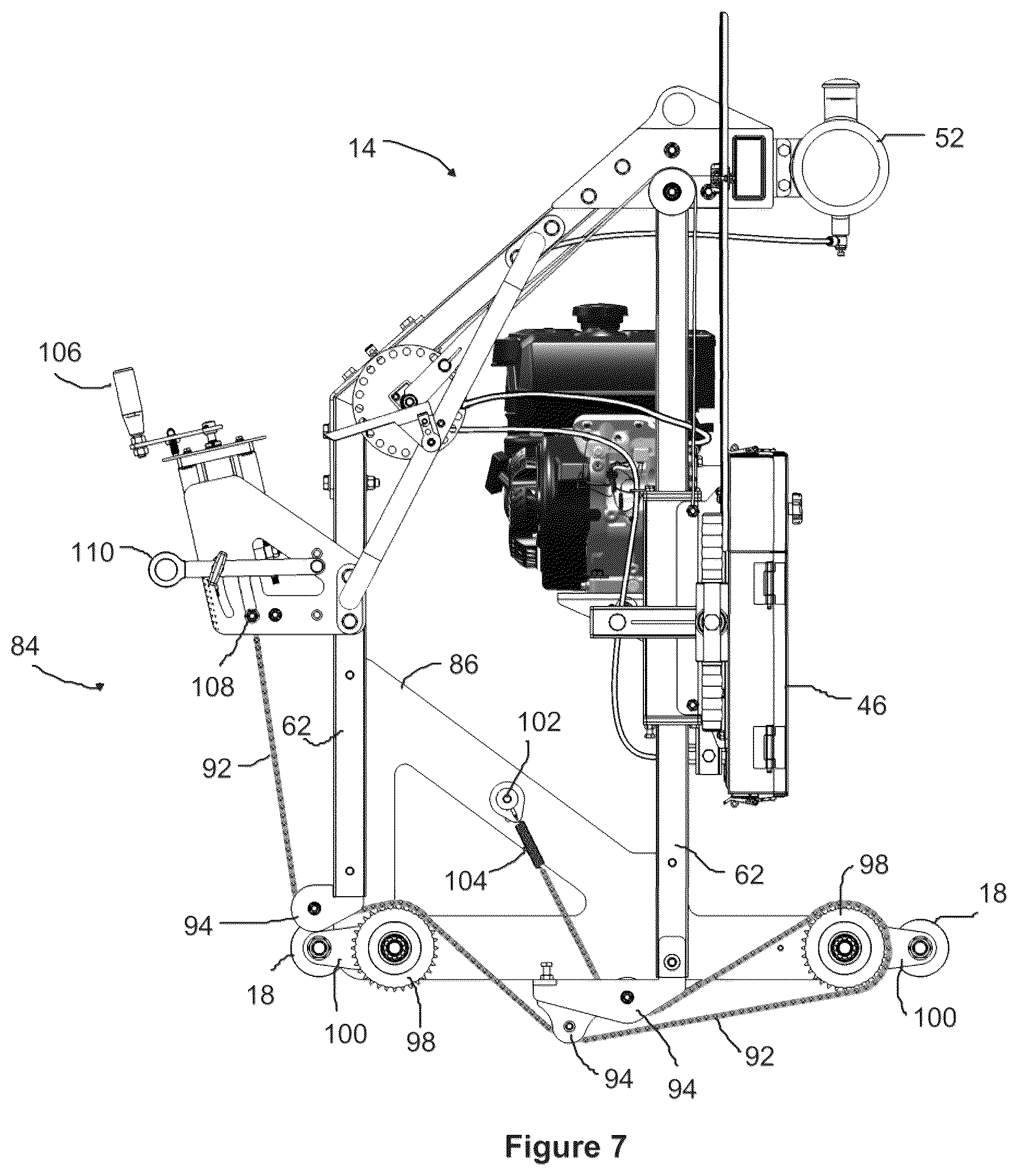Patent US12318959 Figure 7 – Tiltable carriage assembly and sawmill incorporating same