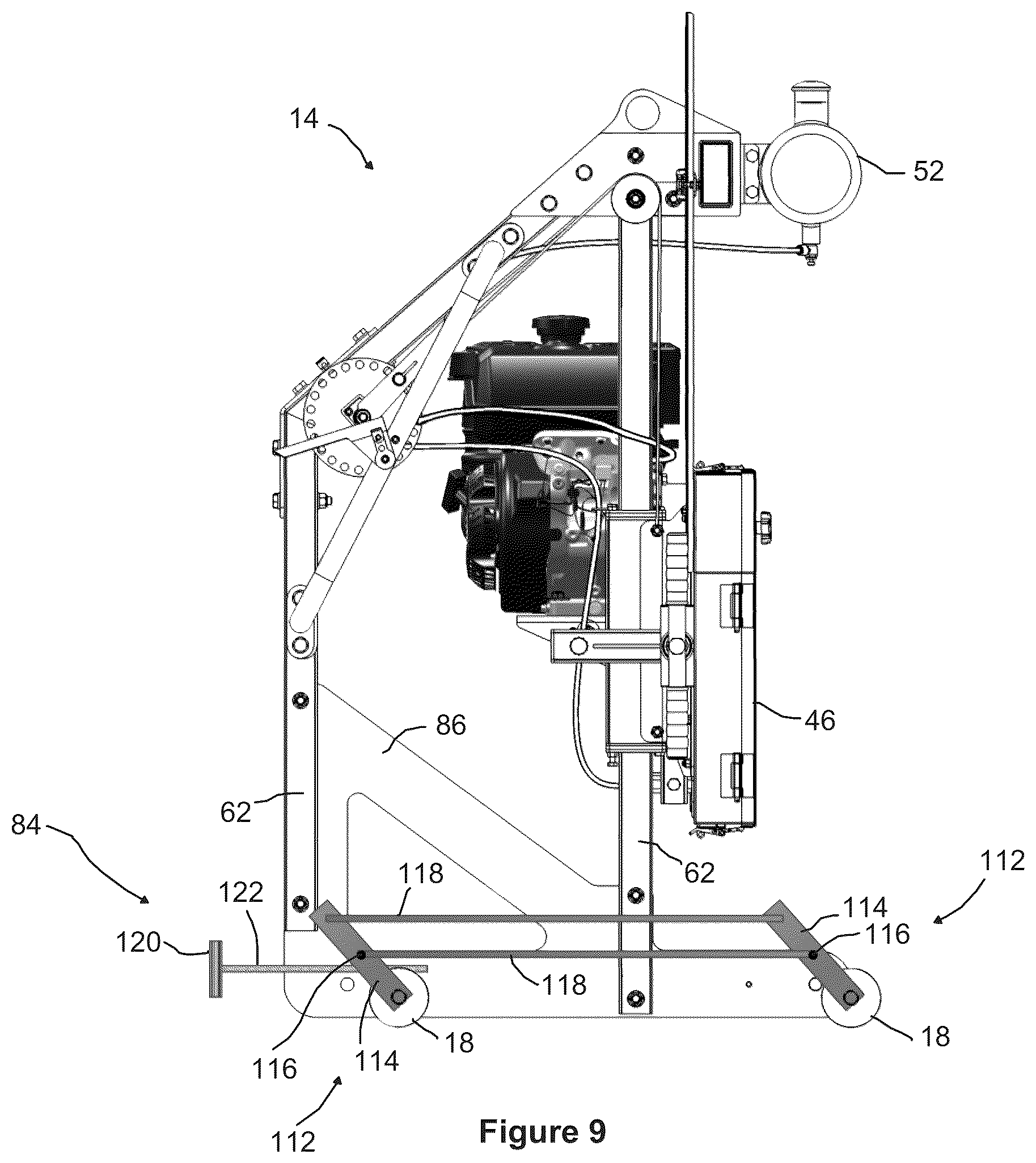 Patent US12318959 Figure 9 – Tiltable carriage assembly and sawmill incorporating same