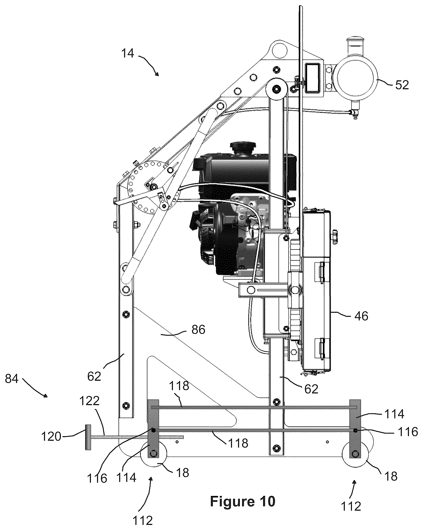 Patent US12318959 Figure 10 – Tiltable carriage assembly and sawmill incorporating same