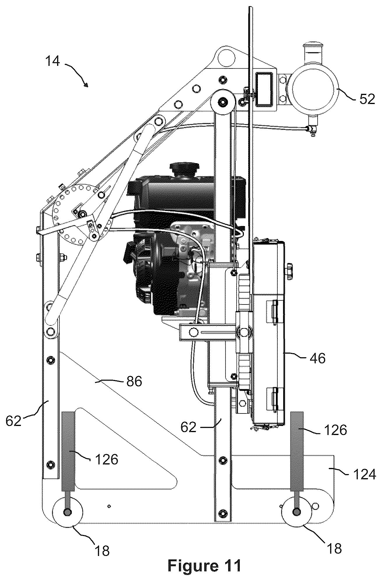 Patent US12318959 Figure 11 – Tiltable carriage assembly and sawmill incorporating same