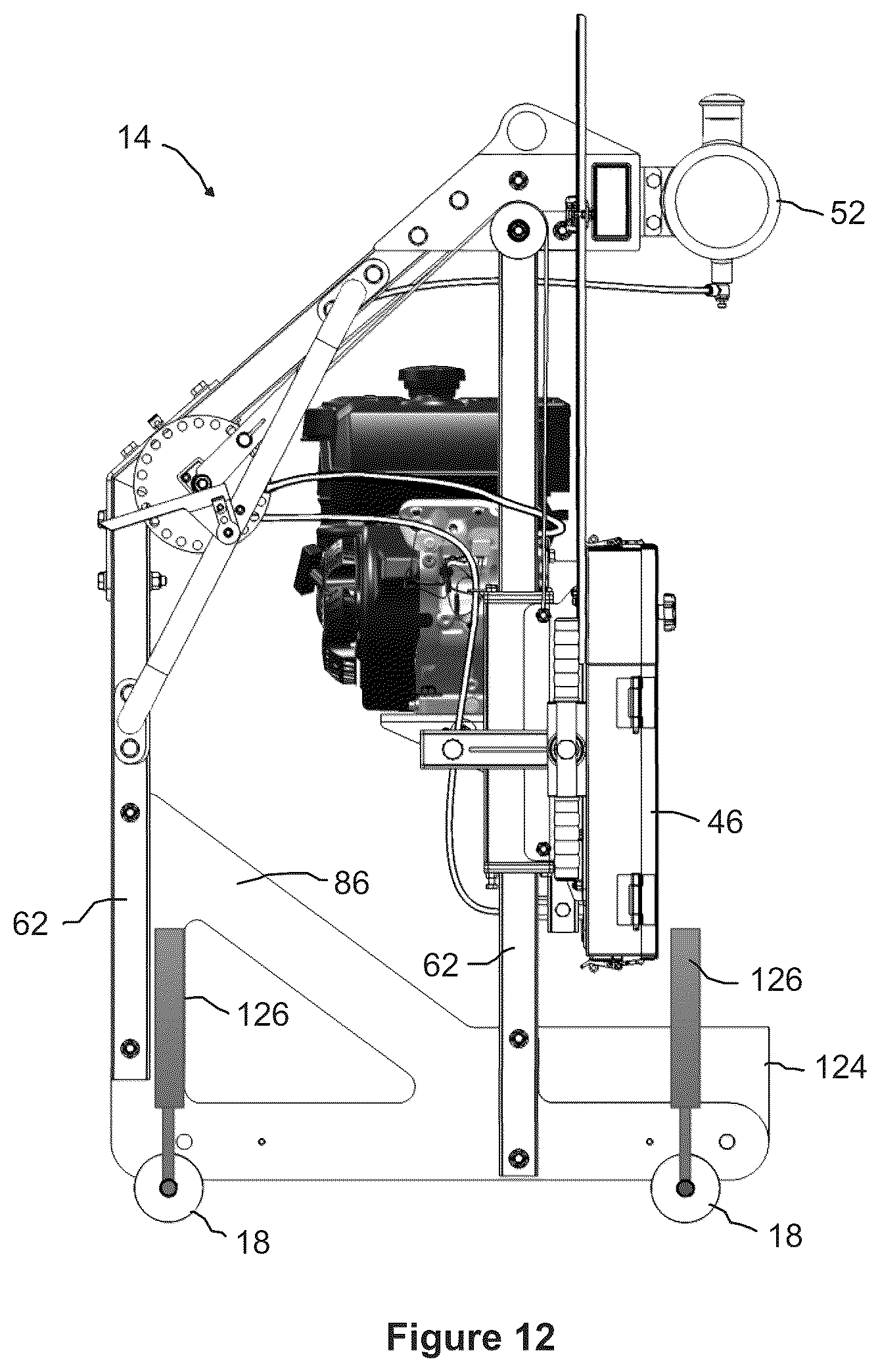 Patent US12318959 Figure 12 – Tiltable carriage assembly and sawmill incorporating same