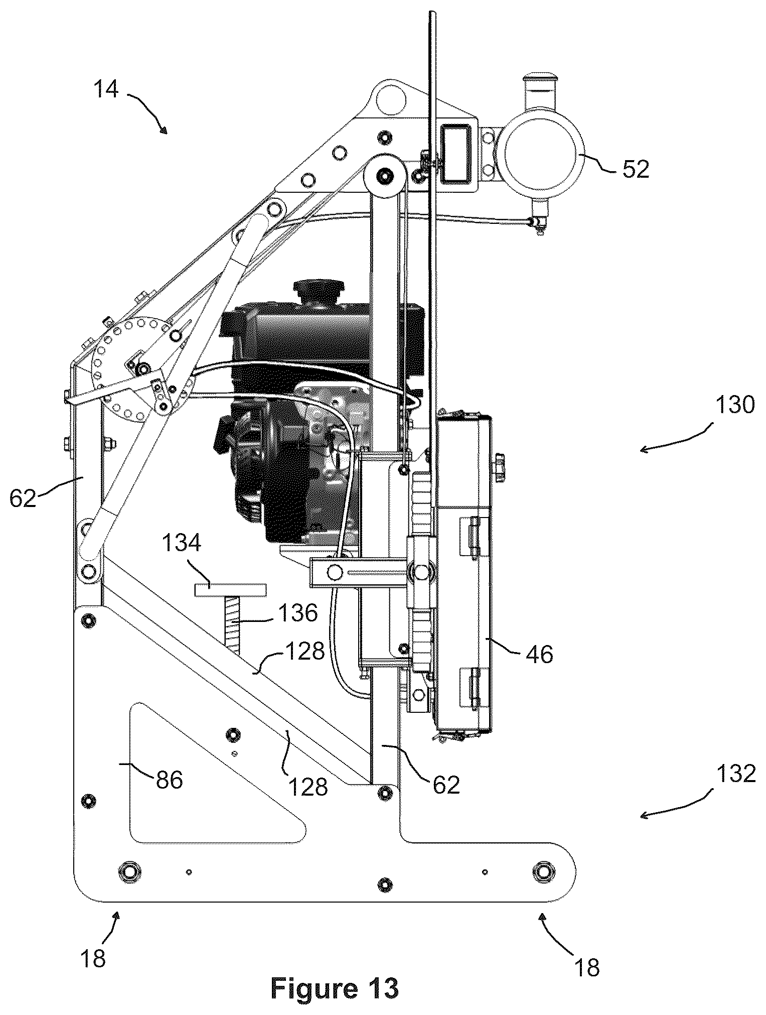 Patent US12318959 Figure 13 – Tiltable carriage assembly and sawmill incorporating same