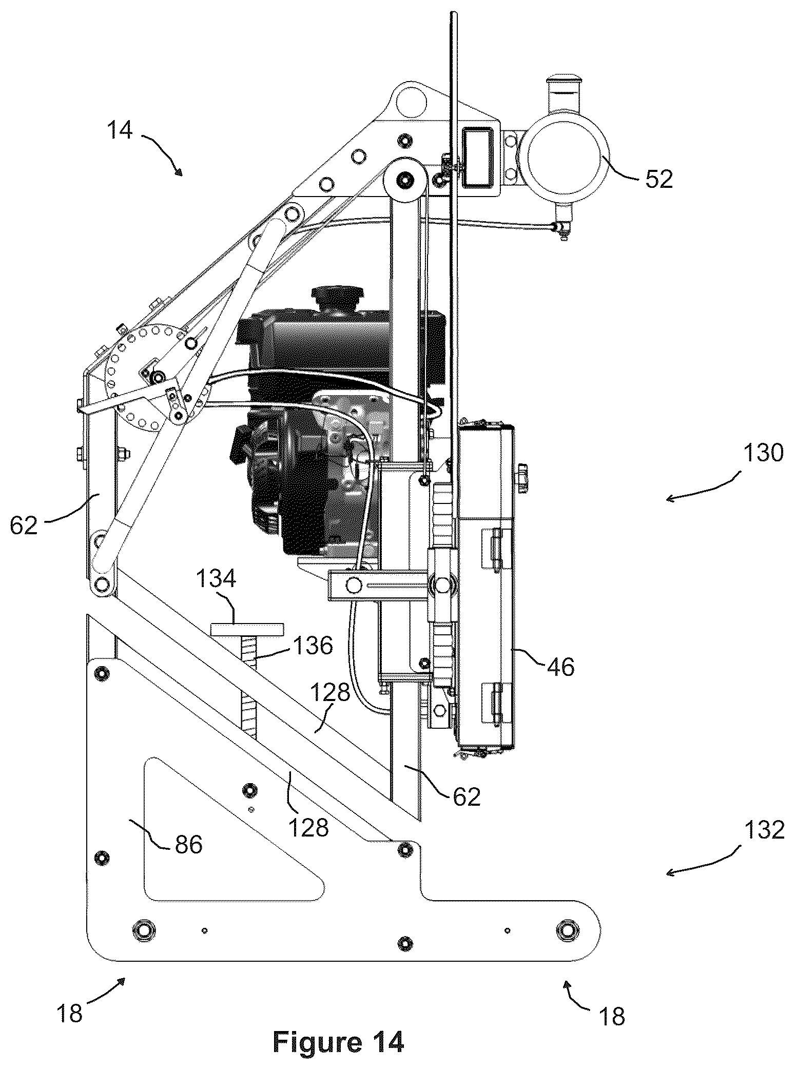 Patent US12318959 Figure 14 – Tiltable carriage assembly and sawmill incorporating same