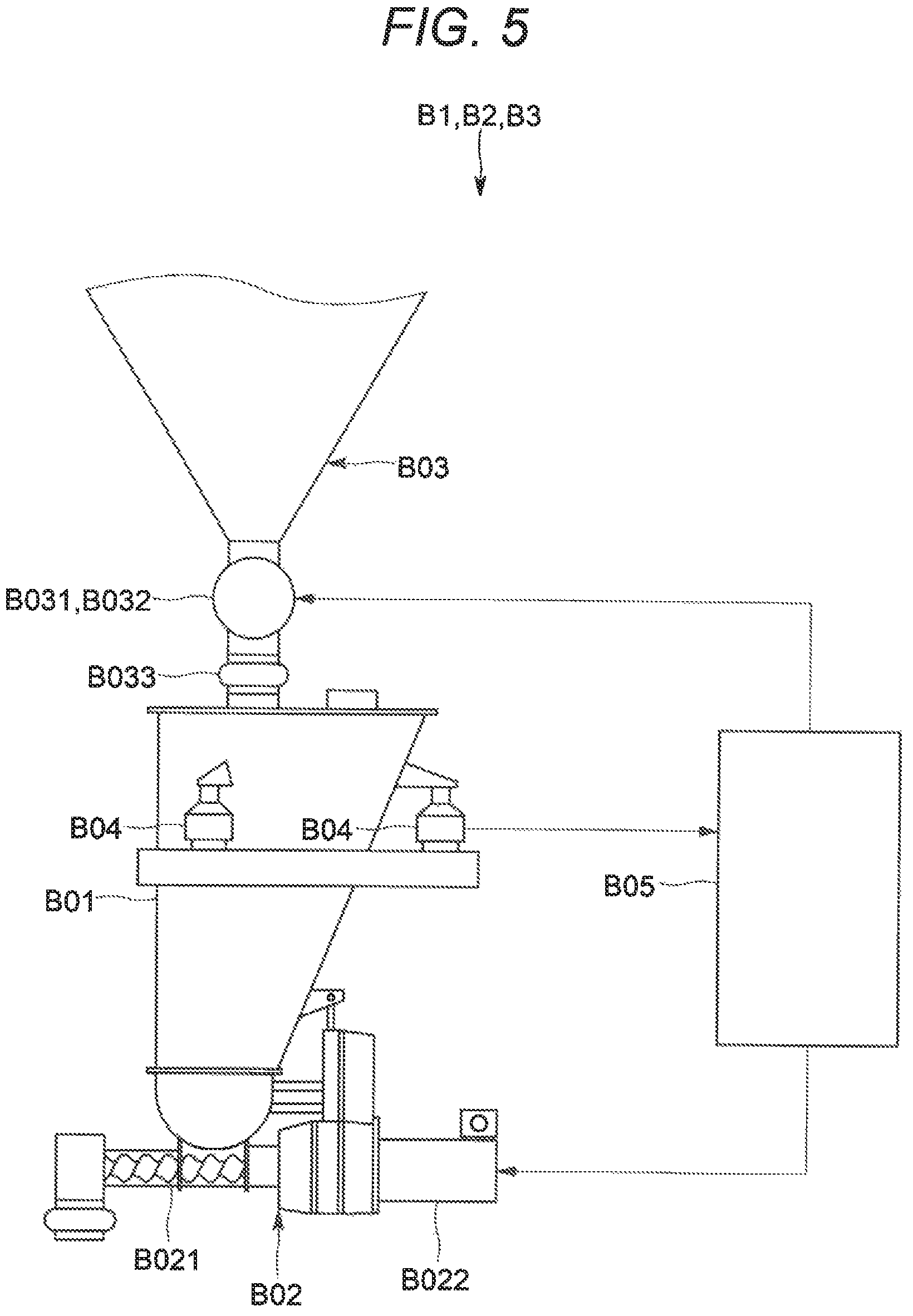 Patent US12318966 Figure 5 – Powdery-material feeding device