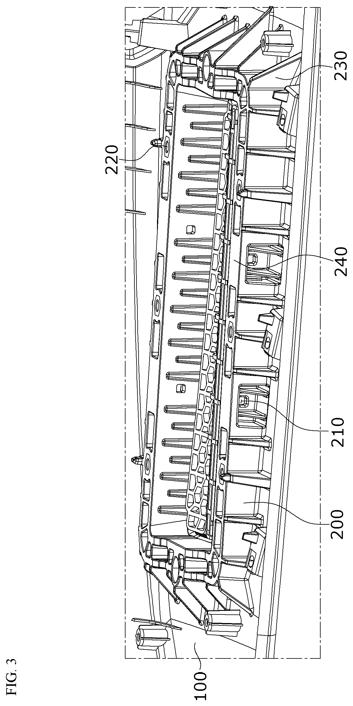 Patent US12318976 Figure 3 – Mold for manufacturing crash pad and crash pad assembly manufactured by the same