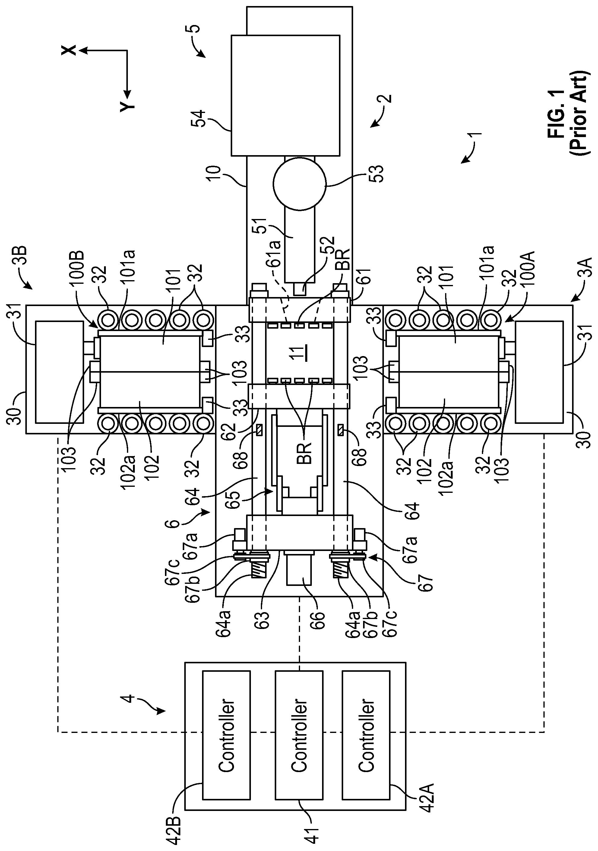 Patent US12318981 Figure 1 – Conveyance apparatus for conveying mold