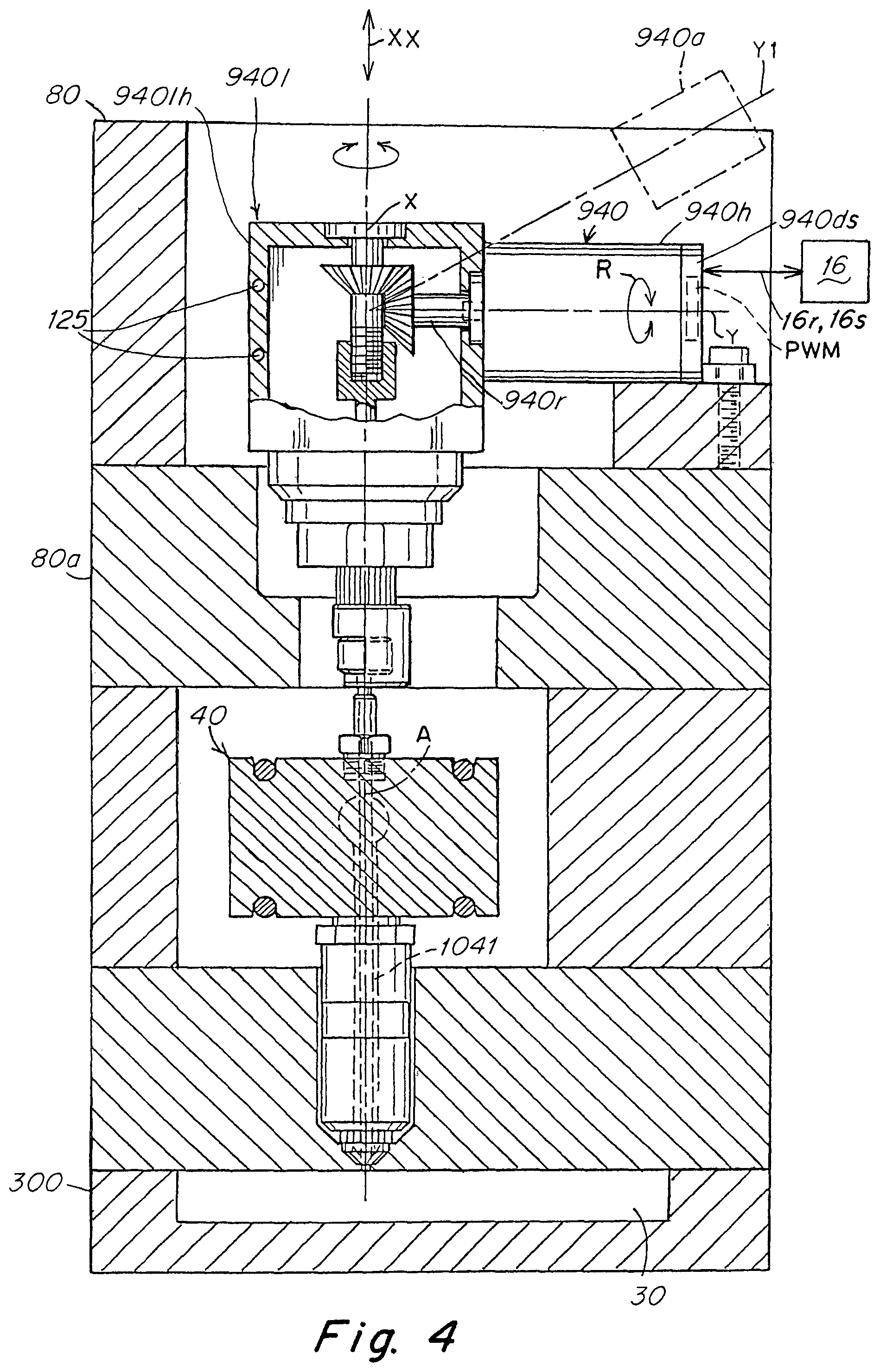 Patent US12318983 Figure 16 – Injection molding apparatus with cooled integrated actuator electronic drive