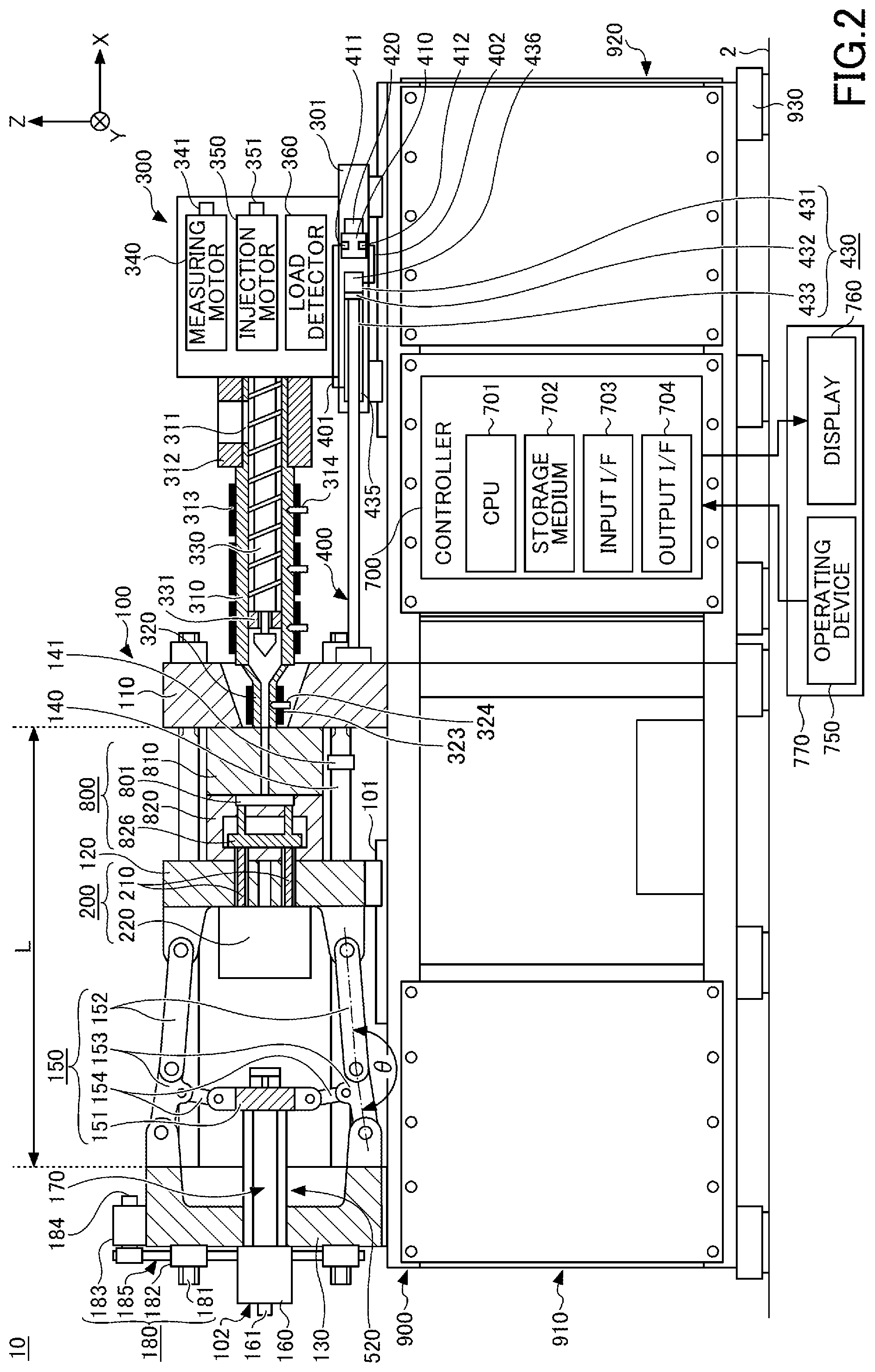 Patent US12318984 Figure 2 – Controller of injection molding machine and method of controlling injection molding machine