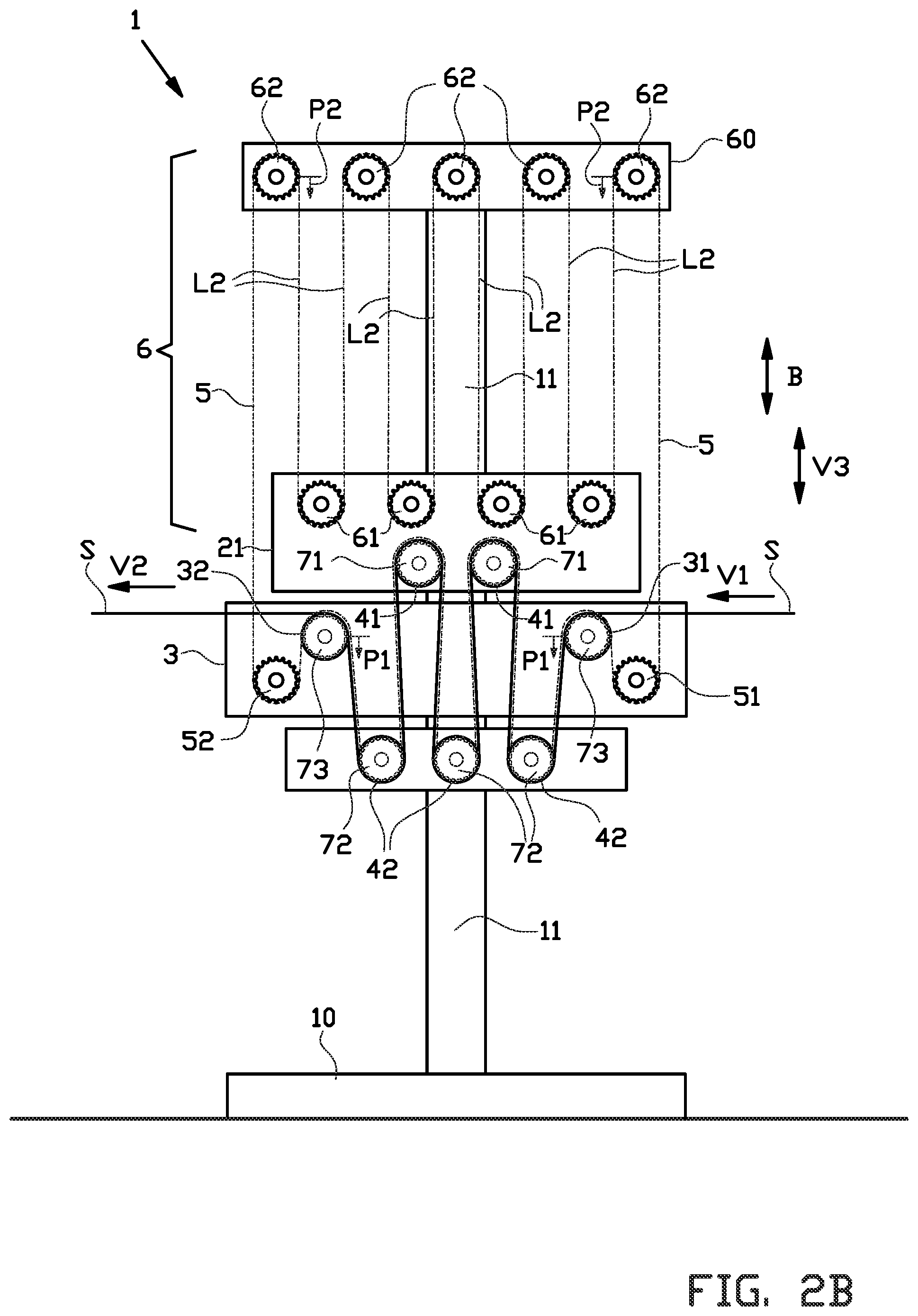 Patent US12318986 Figure 3 – Festooner and method for buffering a strip