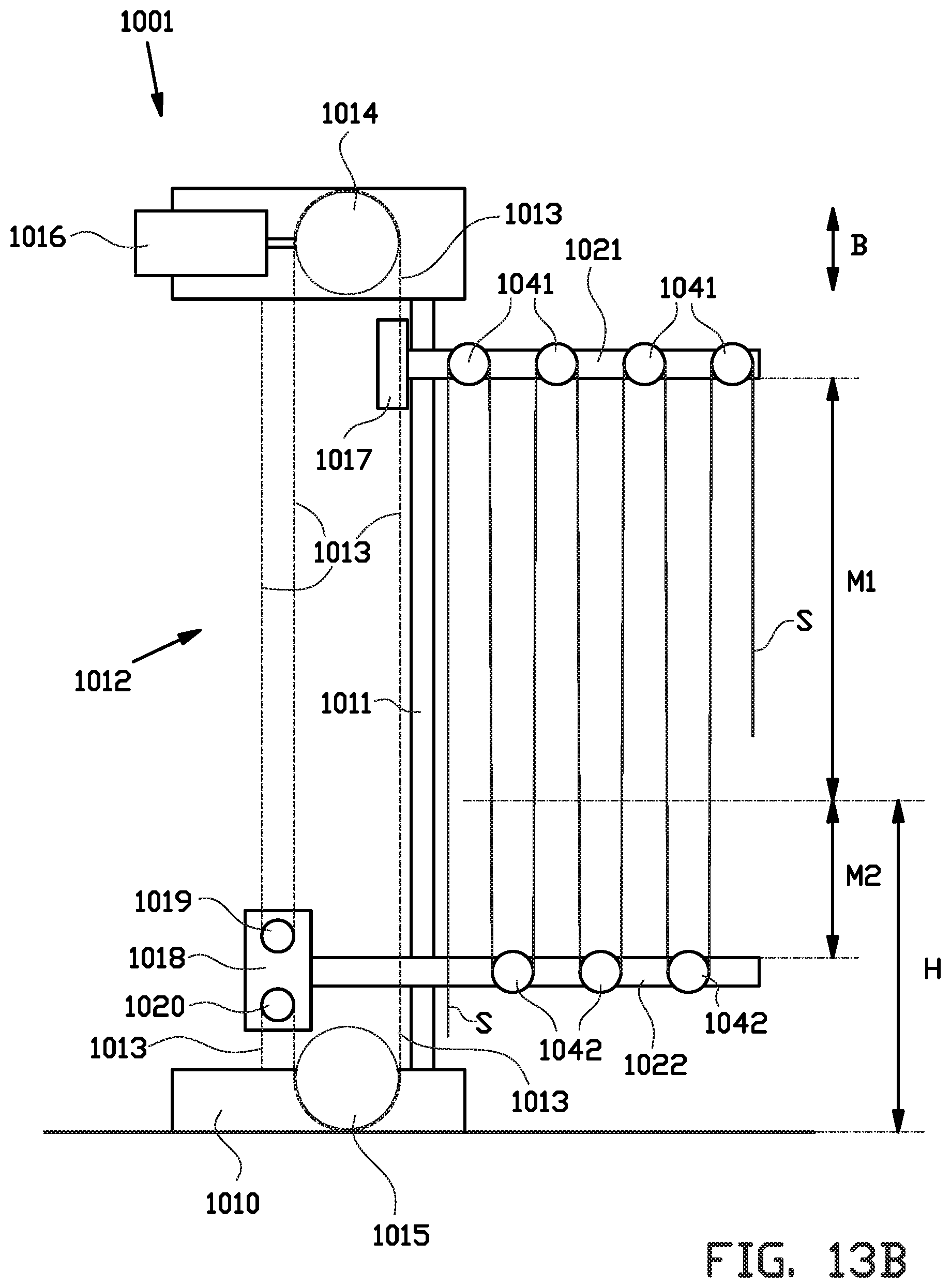 Patent US12318986 Figure 11 – Festooner and method for buffering a strip