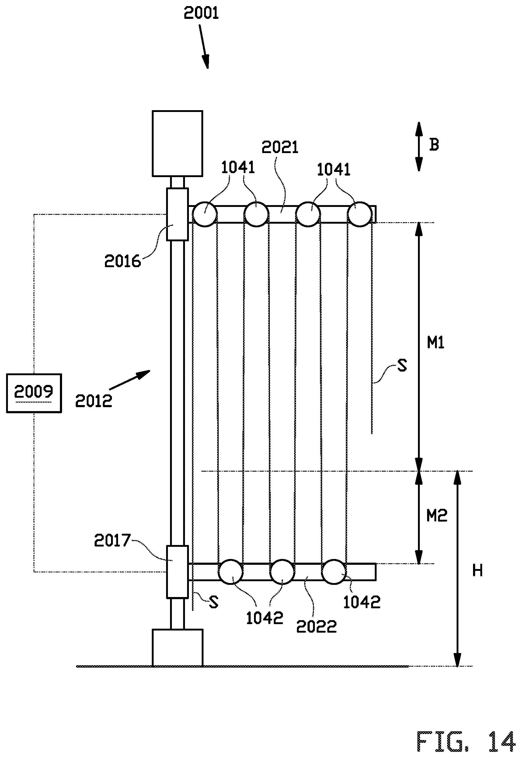Patent US12318986 Figure 12 – Festooner and method for buffering a strip
