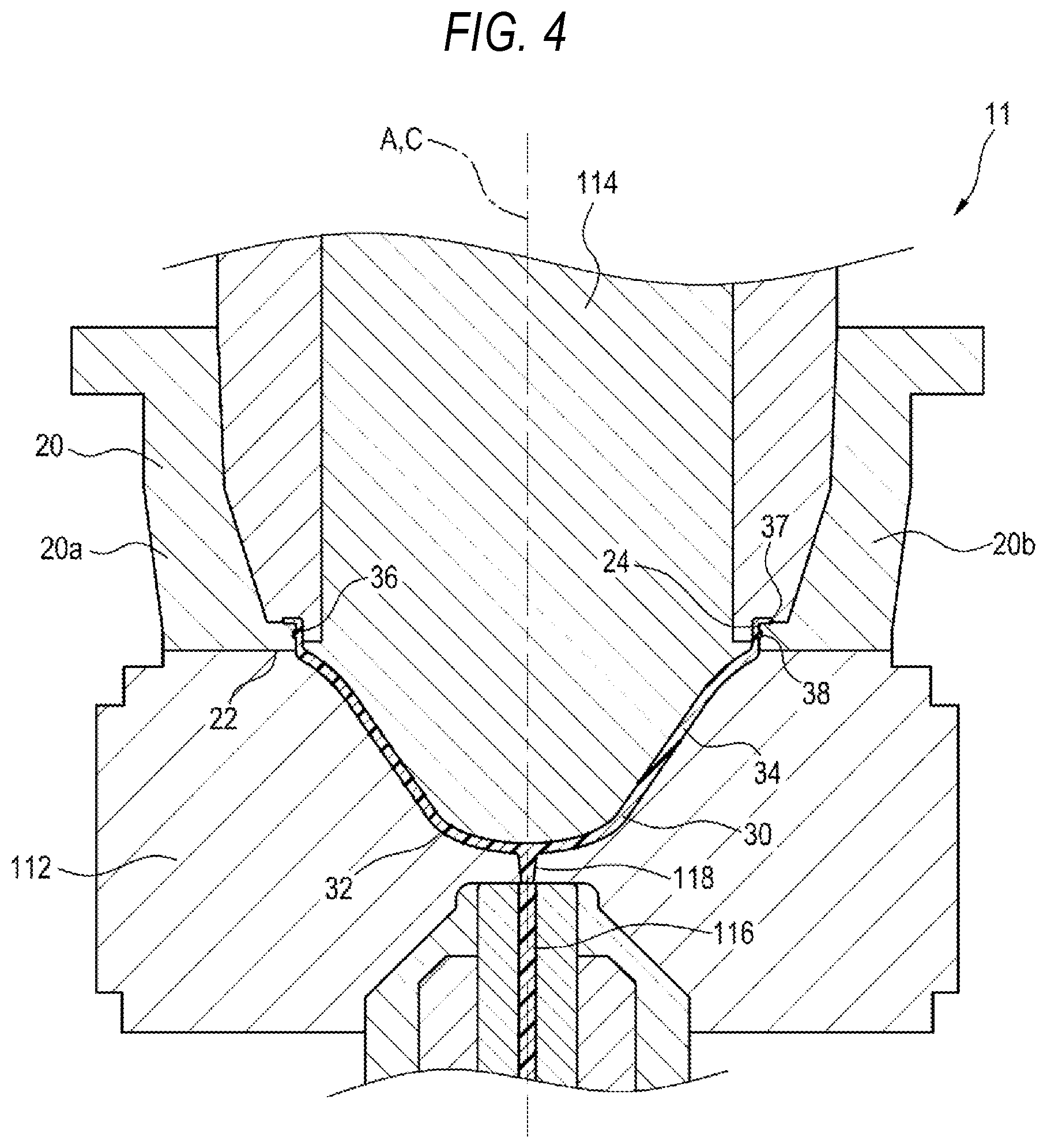 Patent US12318989 Figure 4 – Method for manufacturing resin wide-mouthed container, manufacturing device, and resin wide-mouthed container