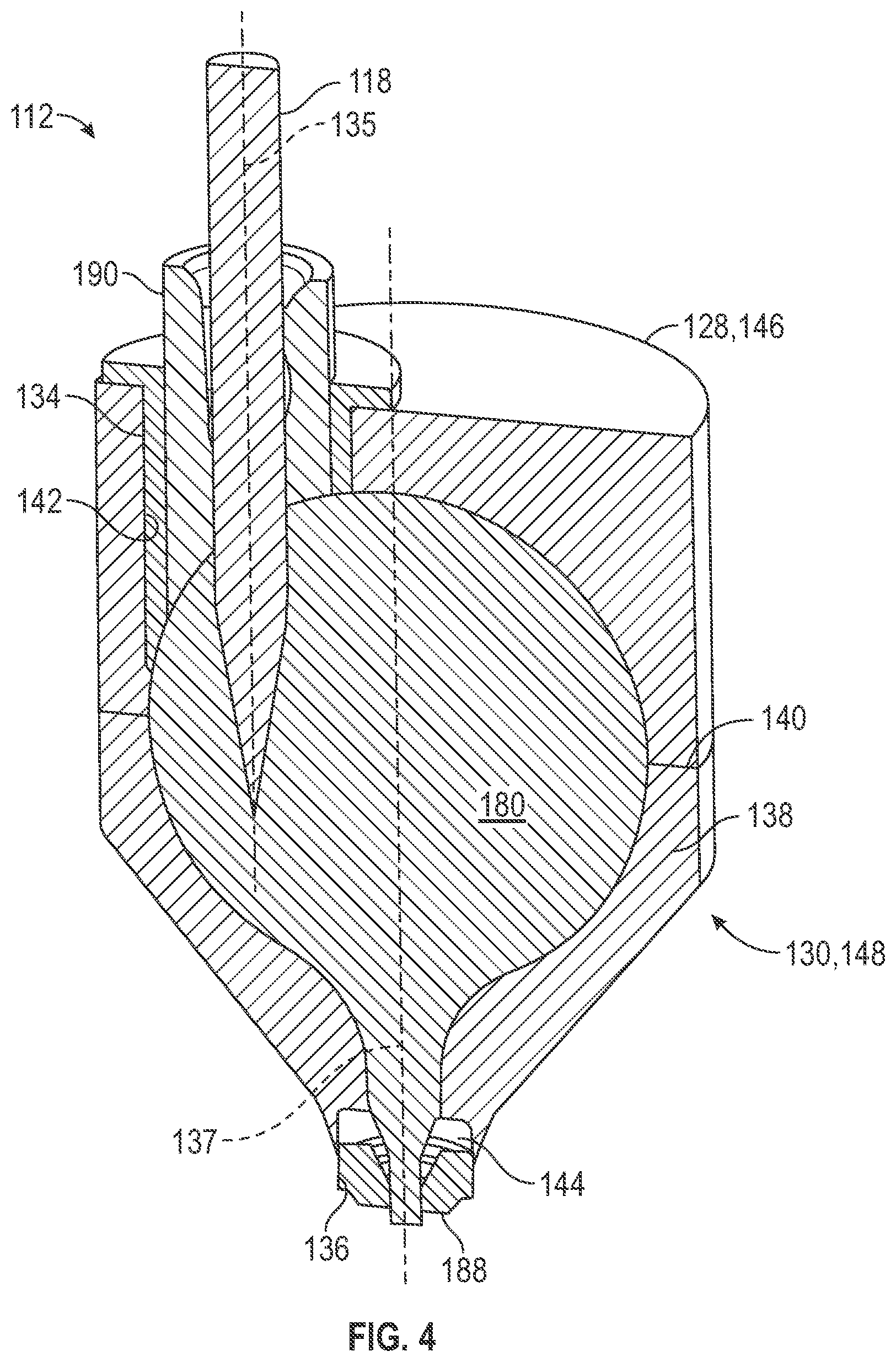 Patent US12318997 Figure 4 – Nozzle assembly with a serpentine path for printer head of 3D printer