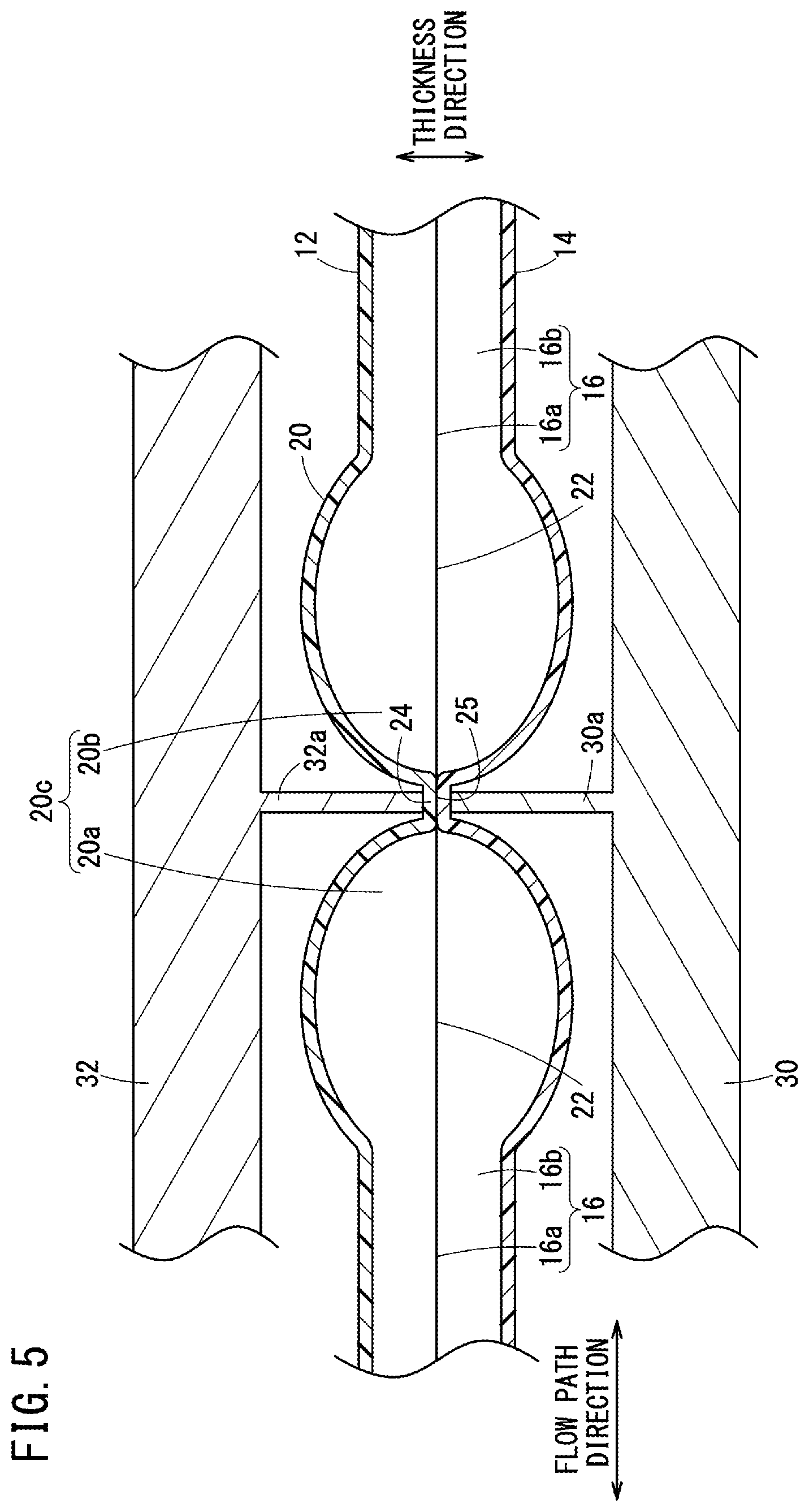 Patent US12319008 Figure 5 – Flow path sealing structure, bag-shaped container, and method of manufacturing the same