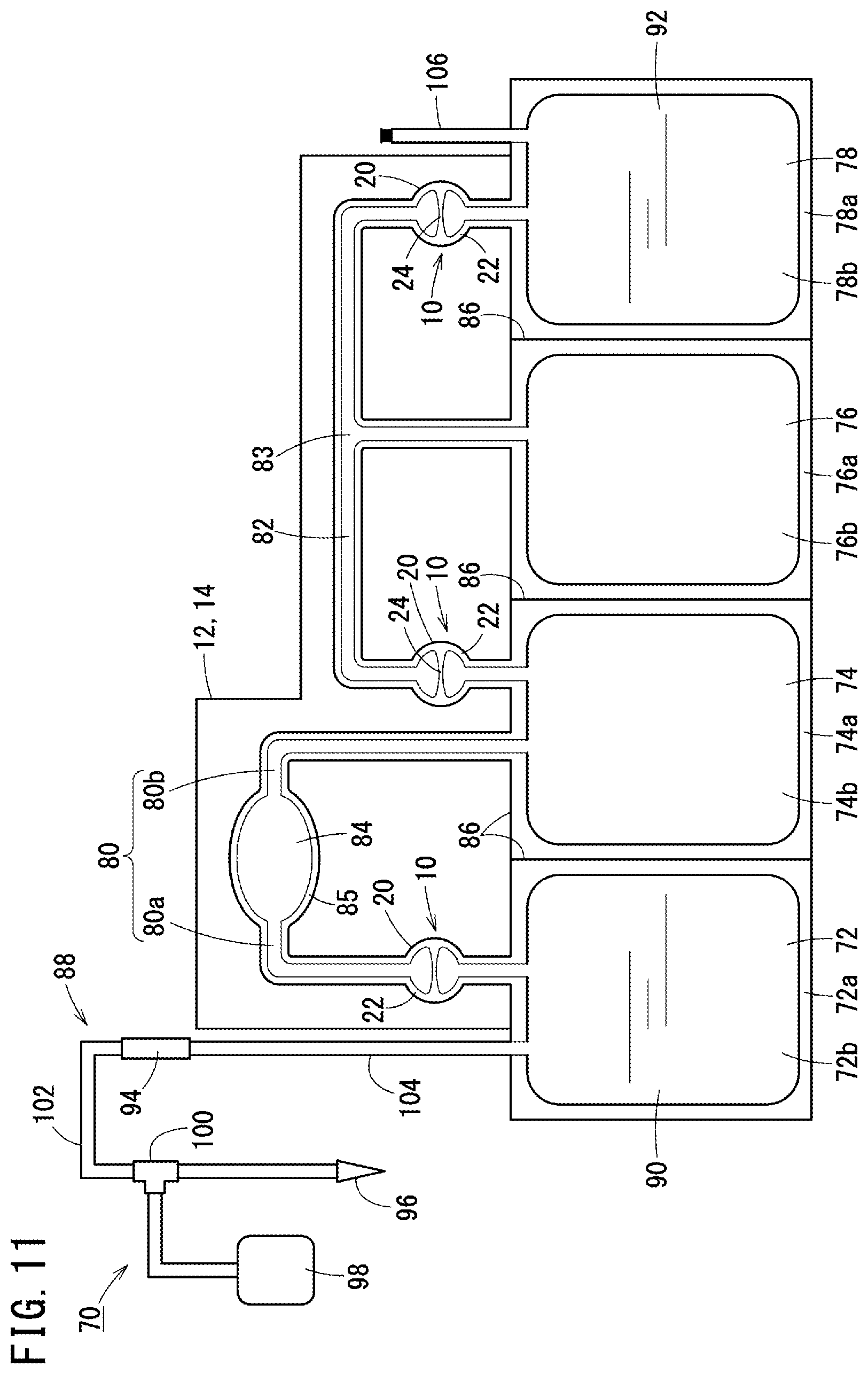 Patent US12319008 Figure 11 – Flow path sealing structure, bag-shaped container, and method of manufacturing the same