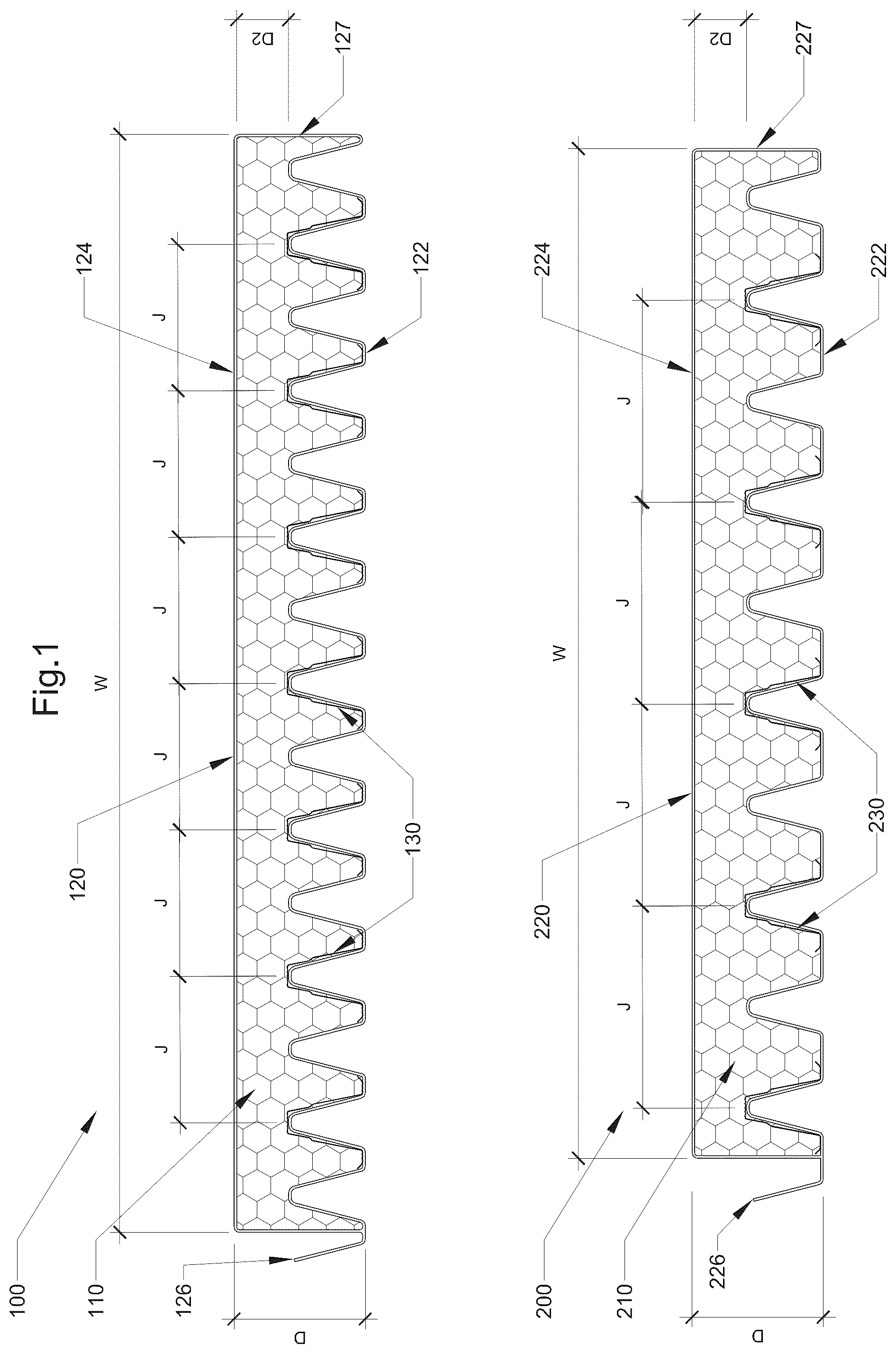 Patent US12319011 — Sandwich panel and building module — Figure 1