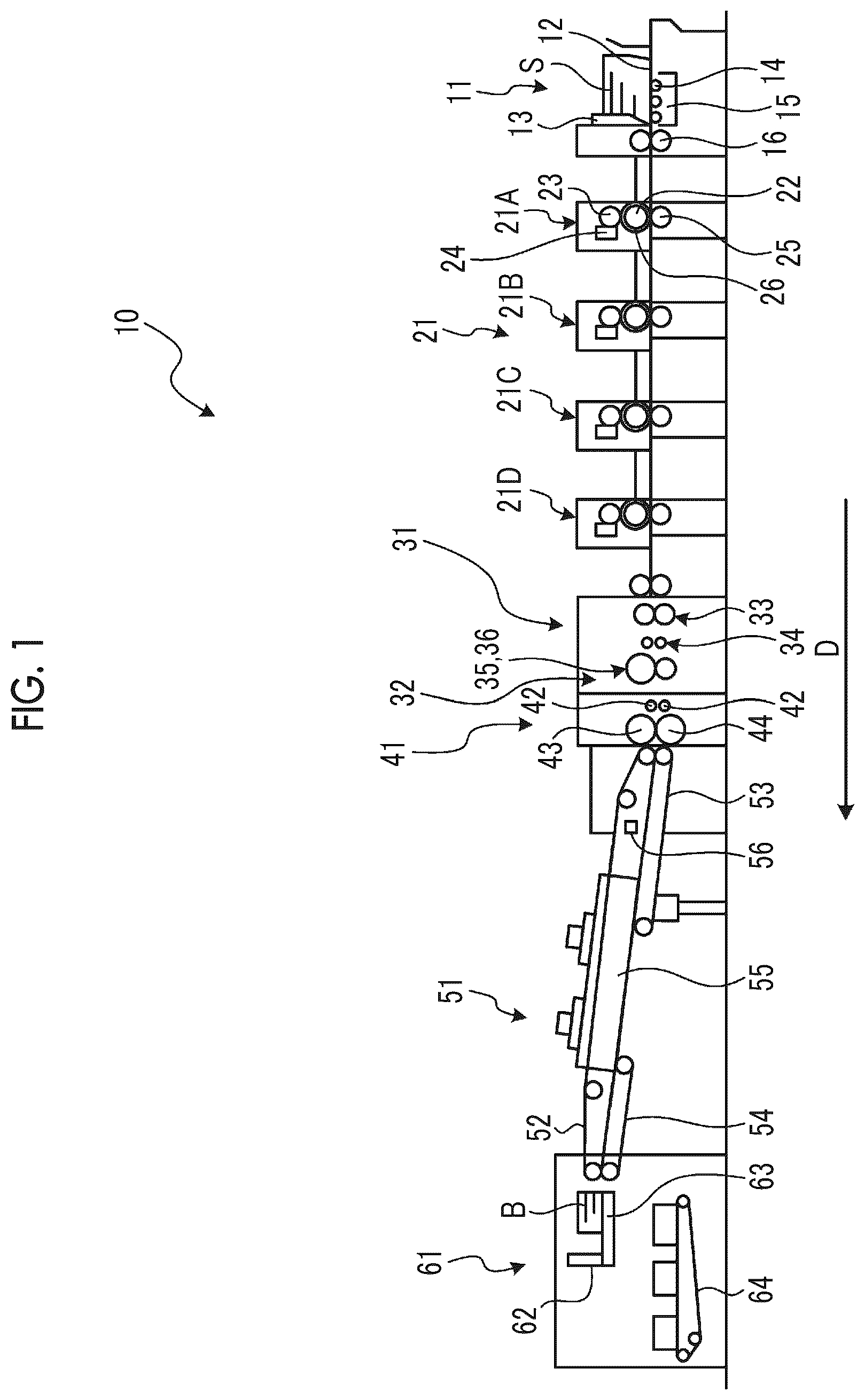 Patent US12319023 Figure 1 – Slitter device, slitter-head positioning method, and box making machine