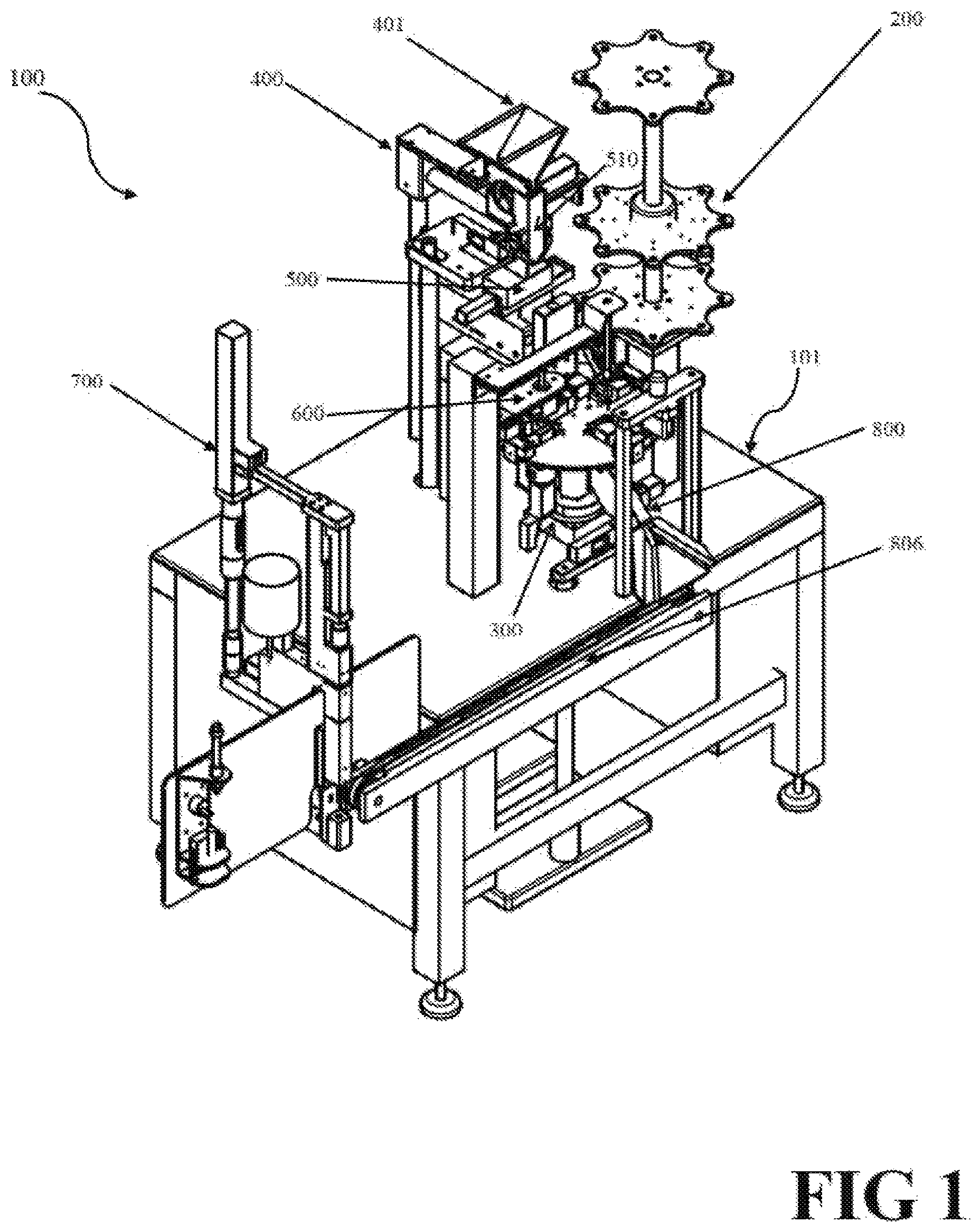 Patent US12319024 — Packaging apparatus, system, and method for forming filled cones — Figure 1