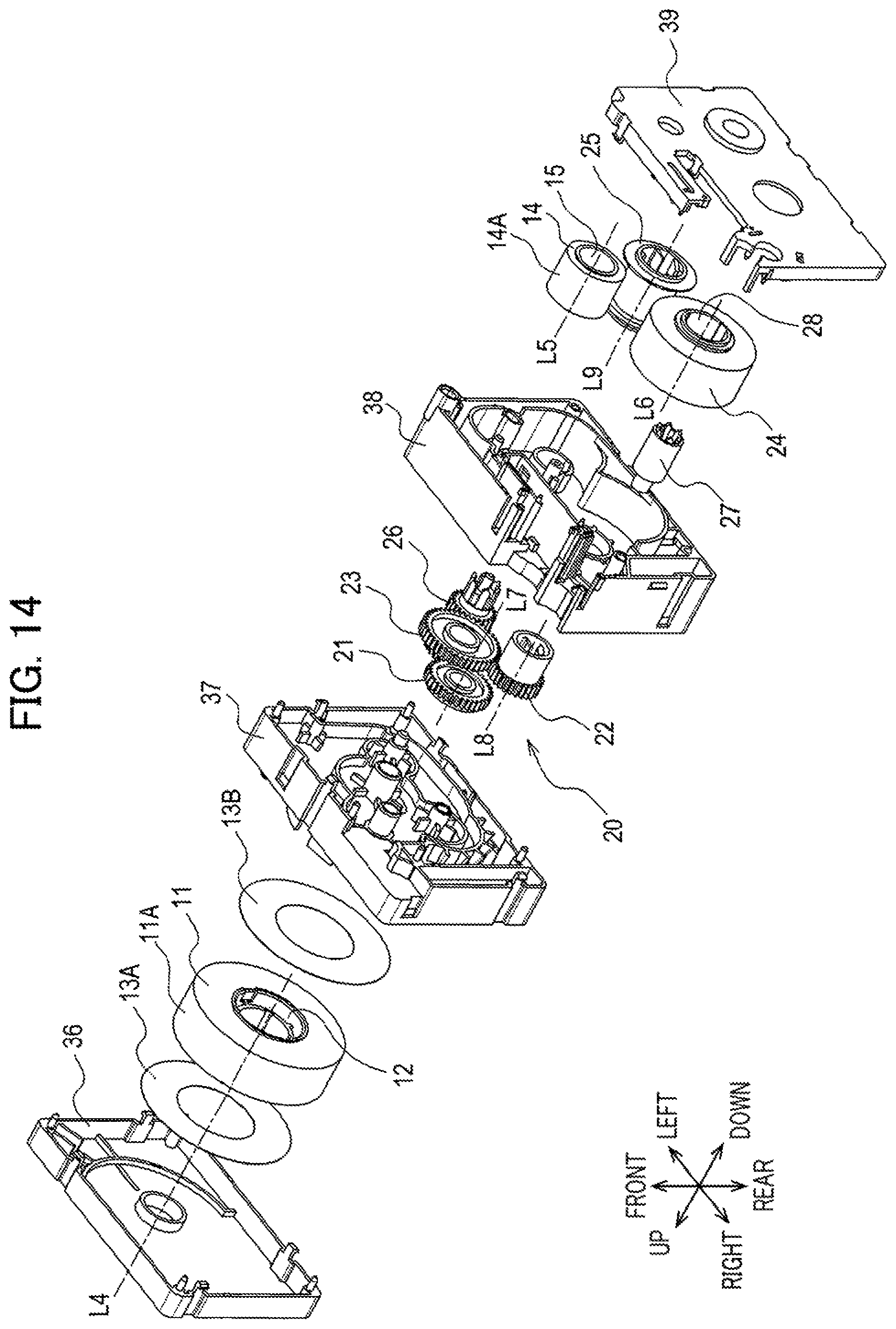 Patent US12319054 Figure 14 – Printing cassette including case housing therein printing tape, and label affixed to case and having RFID tag