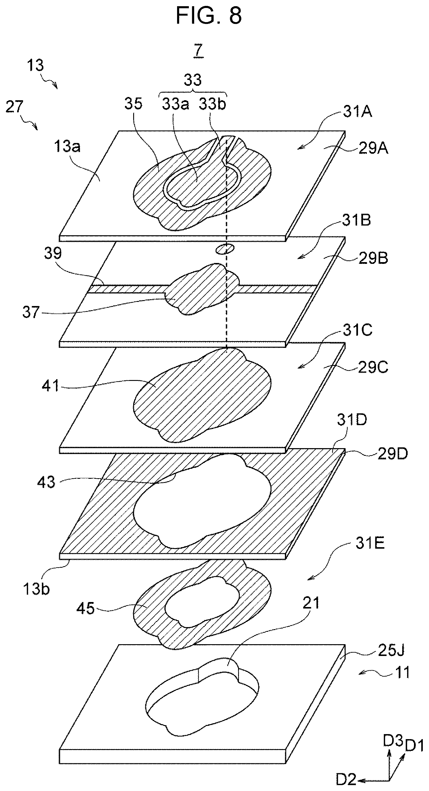Patent US12319060 Figure 8 – Liquid ejection head and recording apparatus