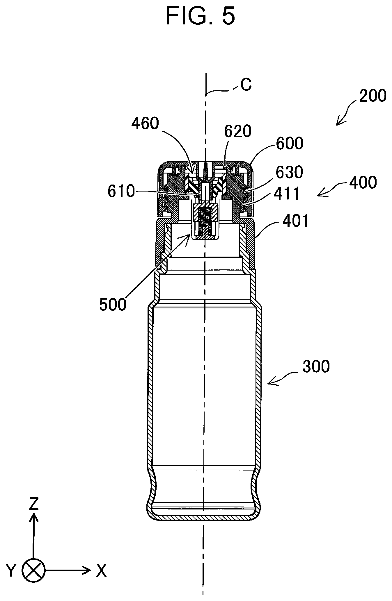 Patent US12319065 Figure 5 – Ink refill container