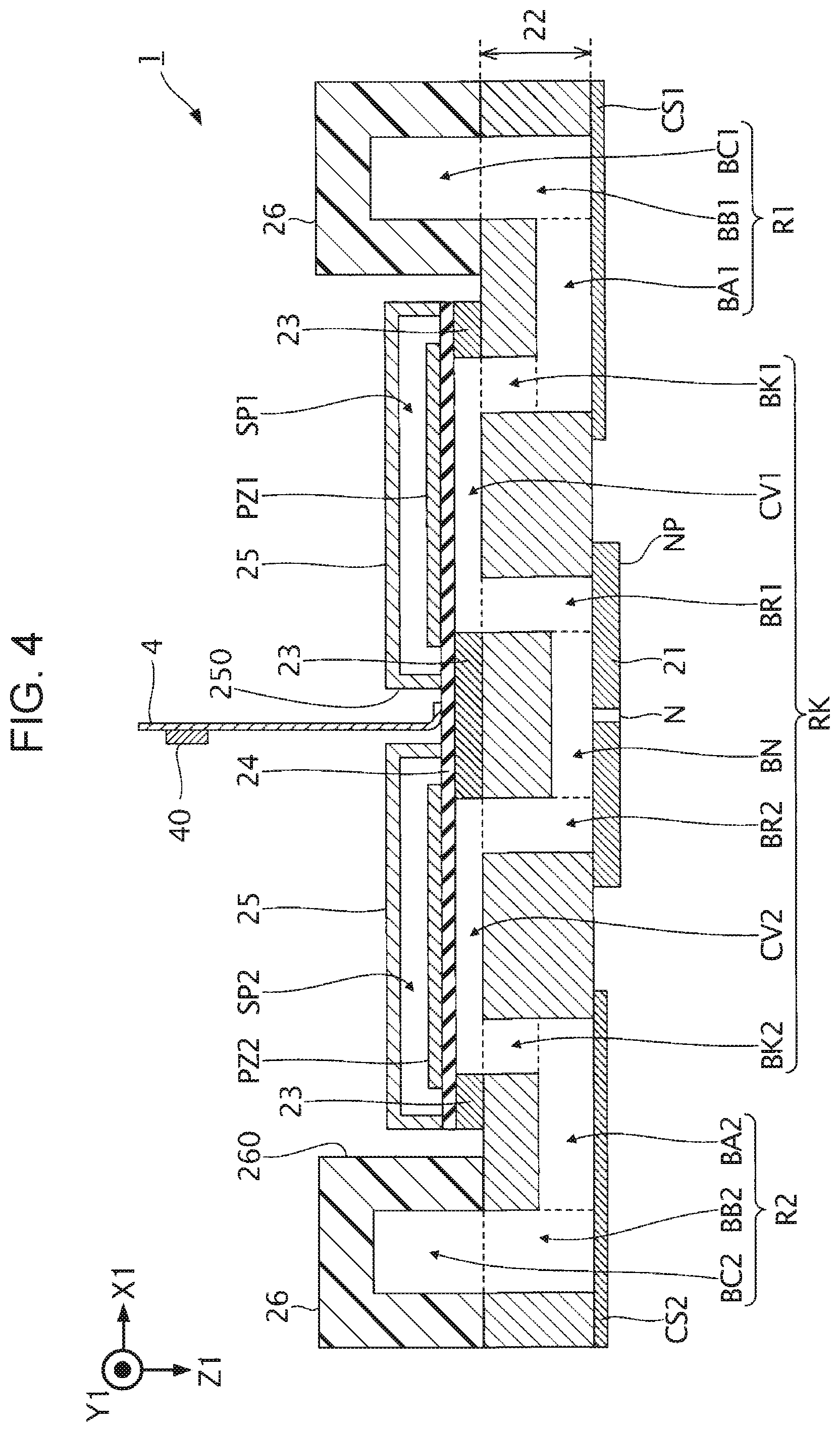 Patent US12319068 Figure 4 – Liquid discharging head and liquid discharging apparatus