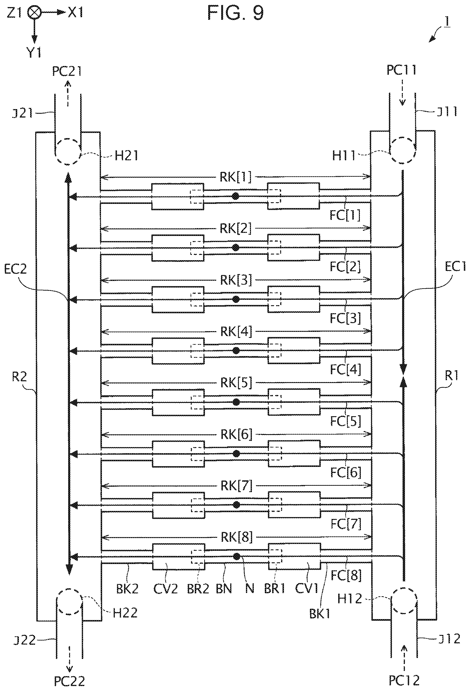 Patent US12319068 Figure 9 – Liquid discharging head and liquid discharging apparatus
