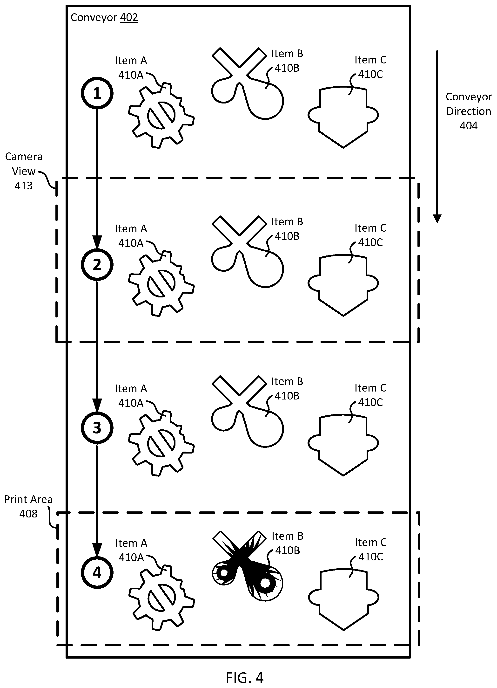 Patent US12319074 Figure 7 – Identifying object shape, rotation, and position for printing and quality control