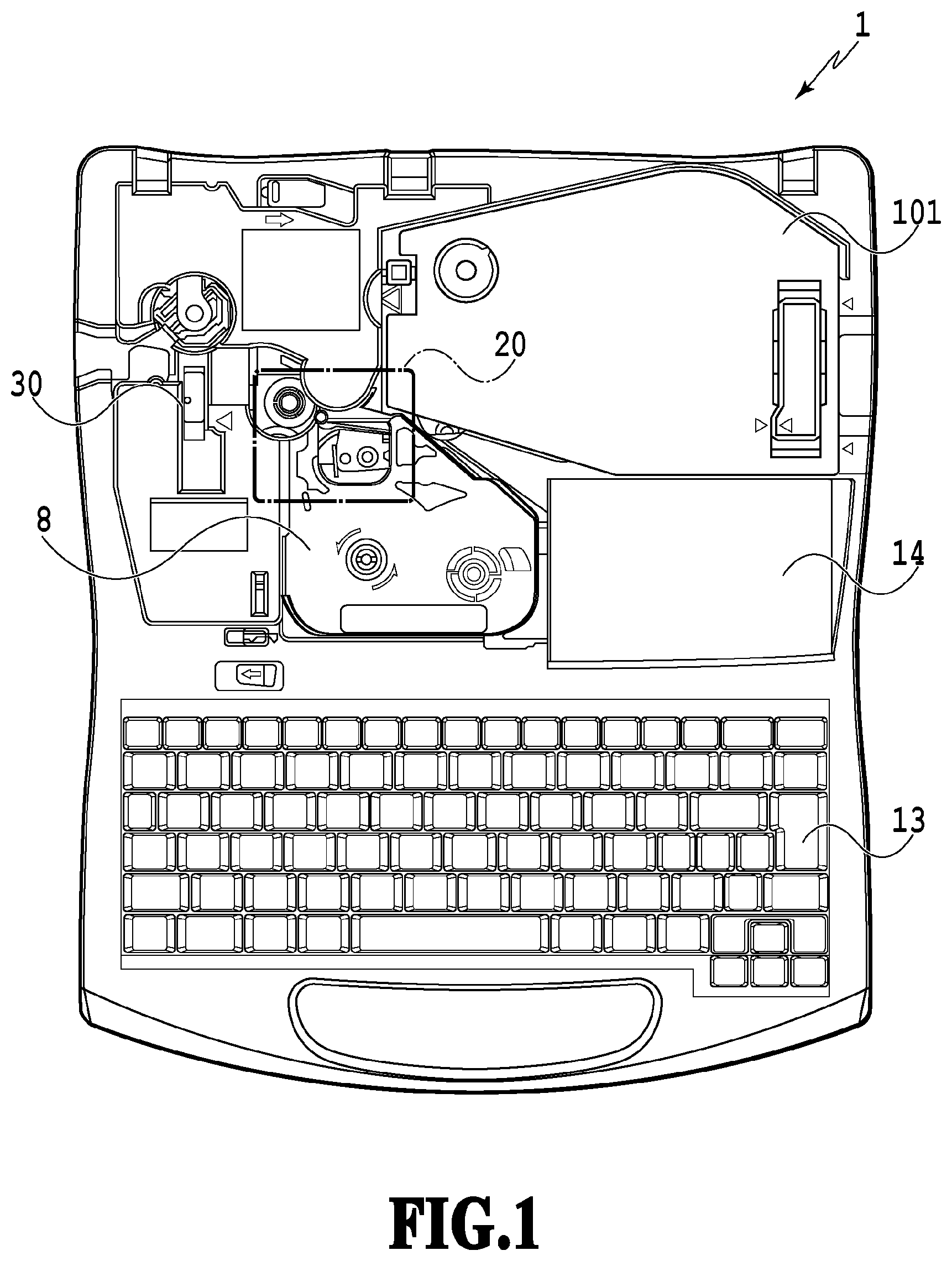 Patent US12319075 Figure 1 – Printing apparatus