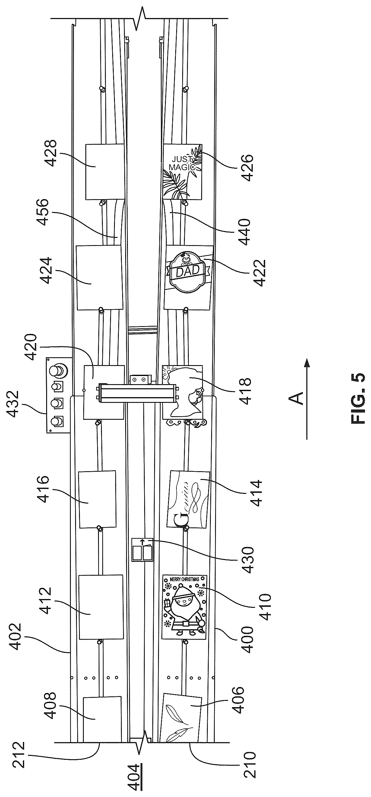 Patent US12319084 Figure 7 – Automated greeting card conveyance system