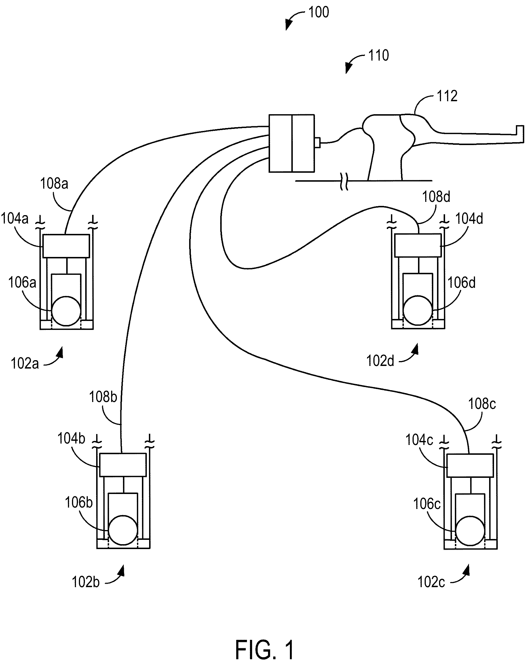 Patent US12319088 Figure 1 – Retractable furniture caster system