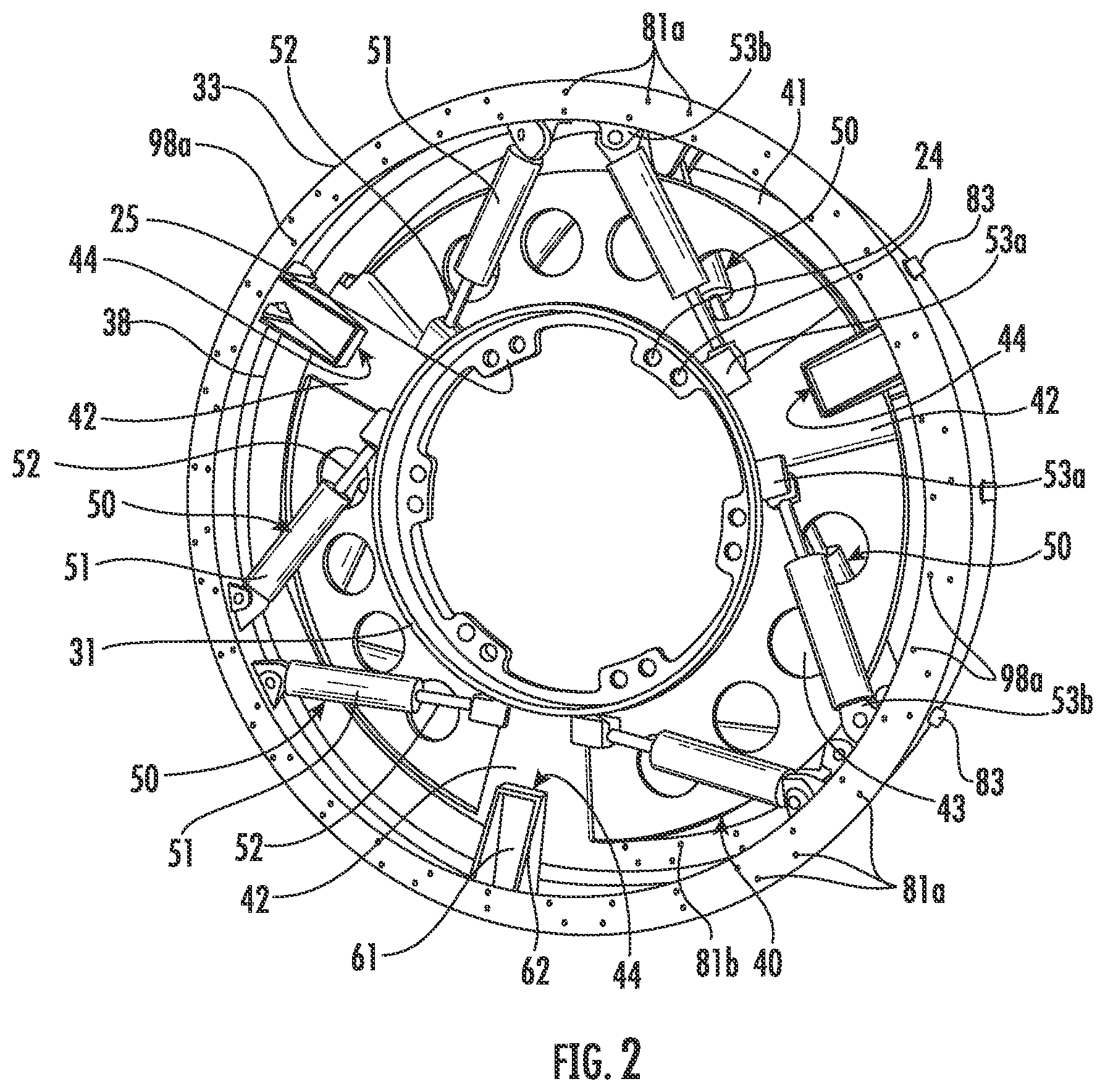 Patent US12319090 Figure 2 – Mine material processing apparatus including gas spring wheel assemblies and related methods
