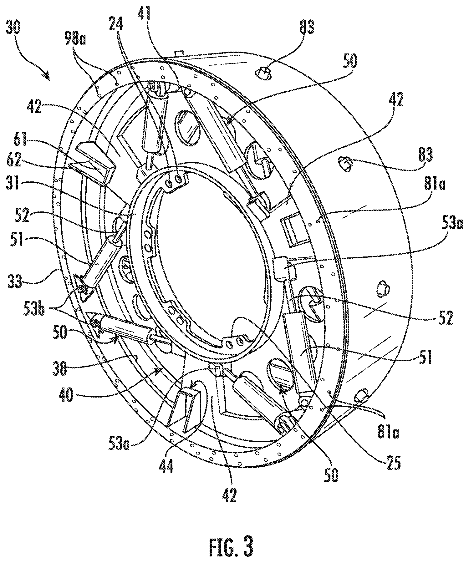Patent US12319090 Figure 3 – Mine material processing apparatus including gas spring wheel assemblies and related methods