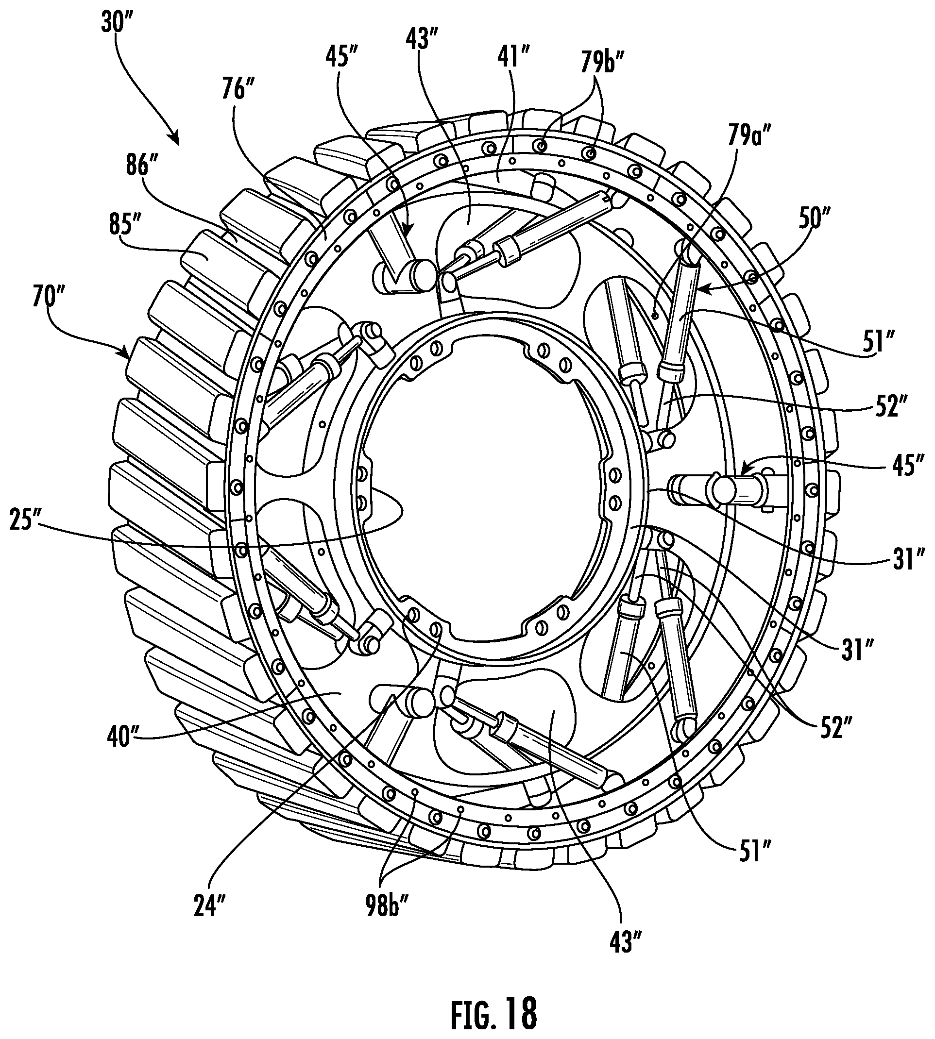 Patent US12319090 Figure 17 – Mine material processing apparatus including gas spring wheel assemblies and related methods