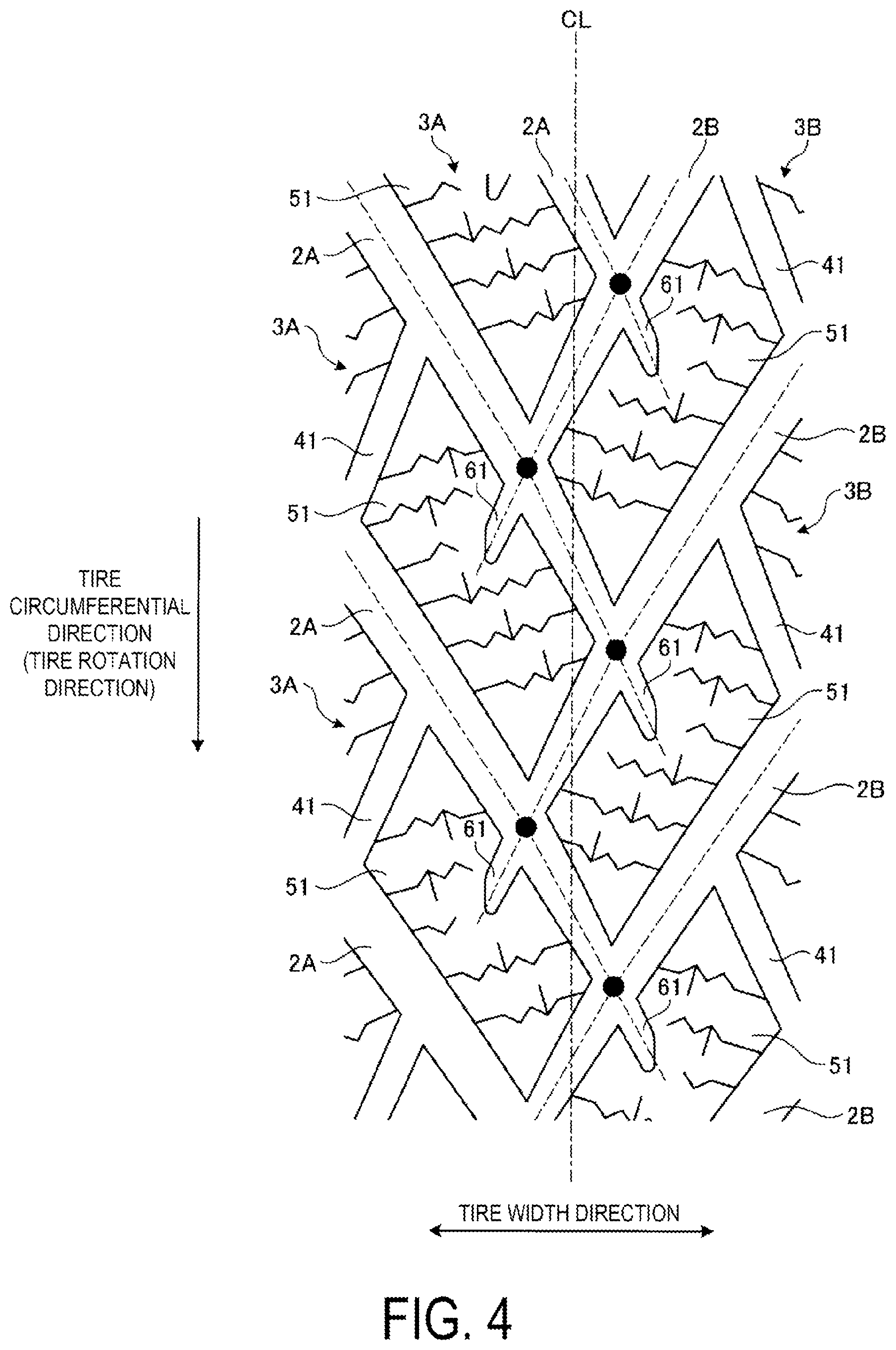 Patent US12319093 Figure 4 – Pneumatic tire