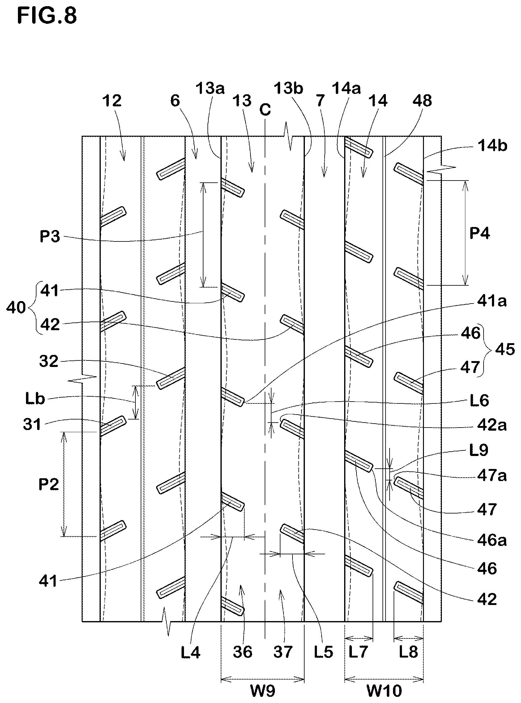 Patent US12319094 Figure 6 – Tire