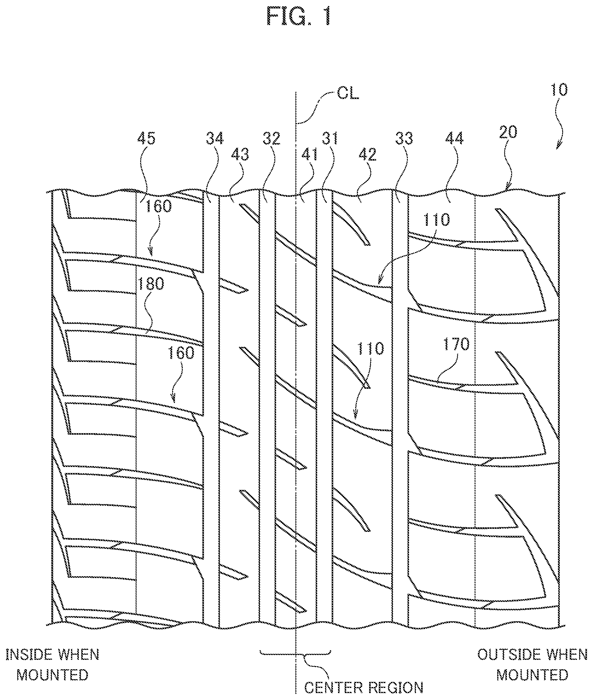 Patent US12319095 Figure 1 – Tire