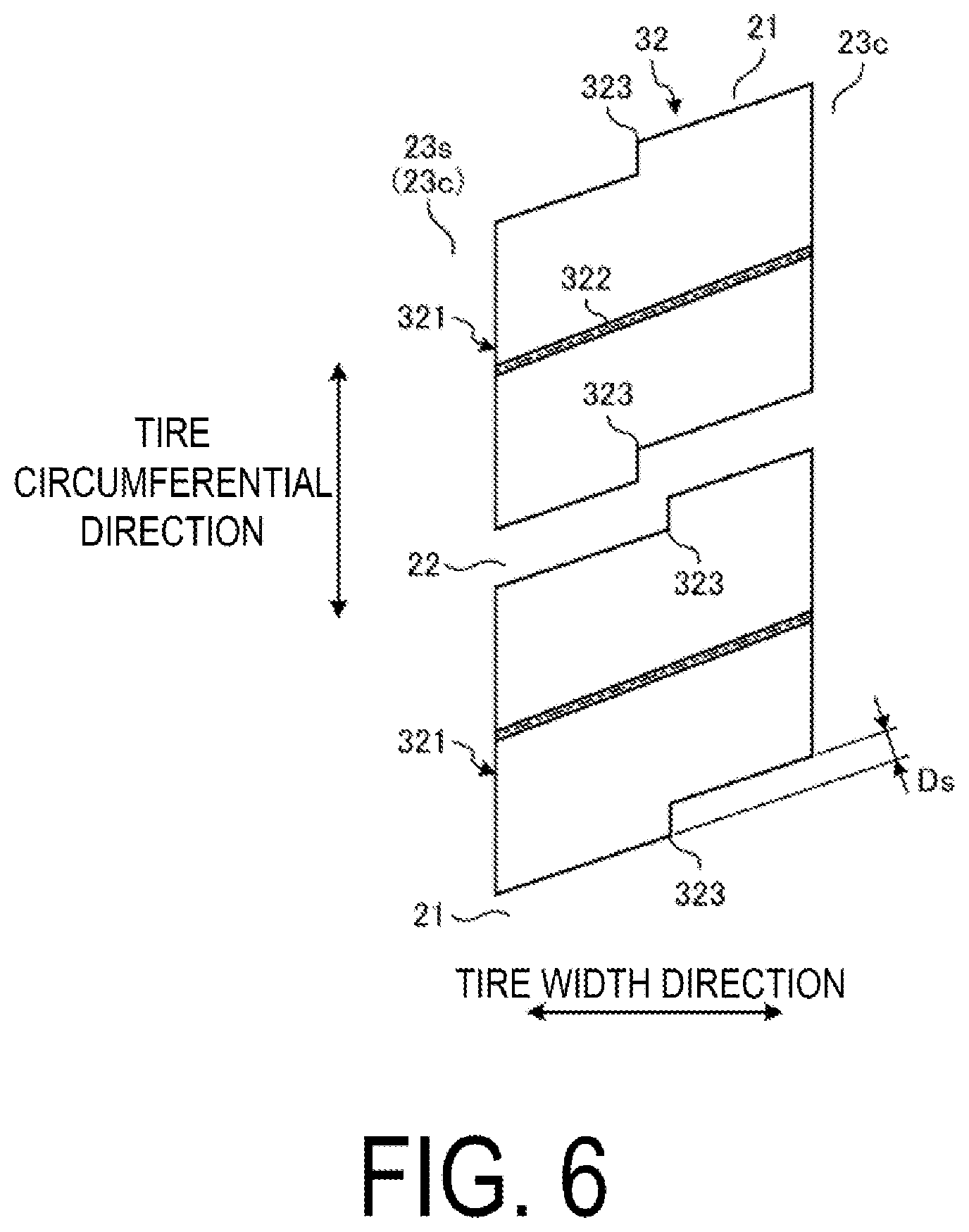 Patent US12319096 Figure 6 – Tire